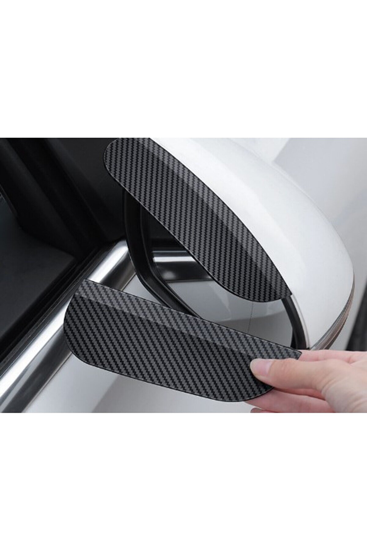 Go İthalat Araba Ayna Yağmur Koruyucu Si̇per Karbon Desenli̇ (4457)