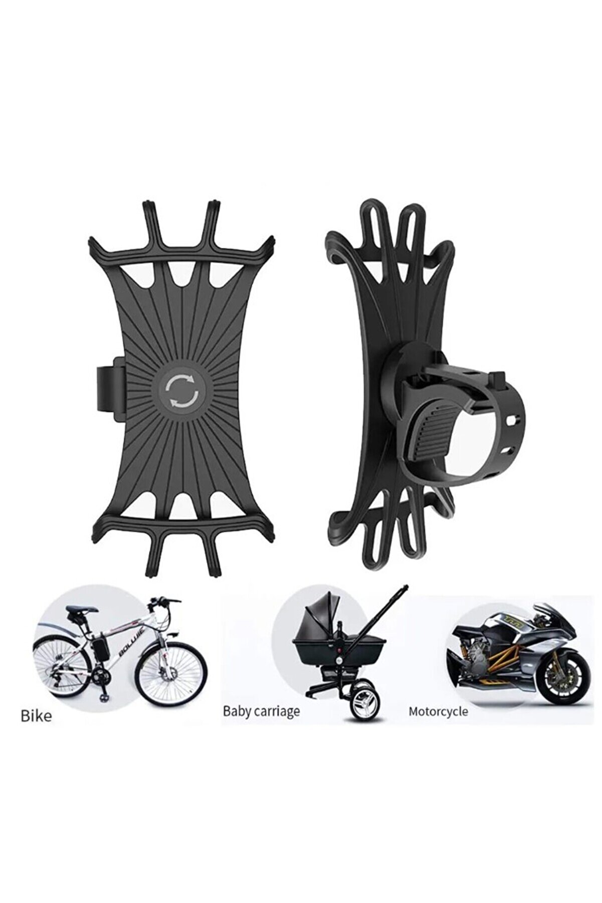 Go İthalat Esnek Si̇li̇kon &Ouml;r&uuml;mcek Bi̇si̇klet Telefon Tutucu (4457)