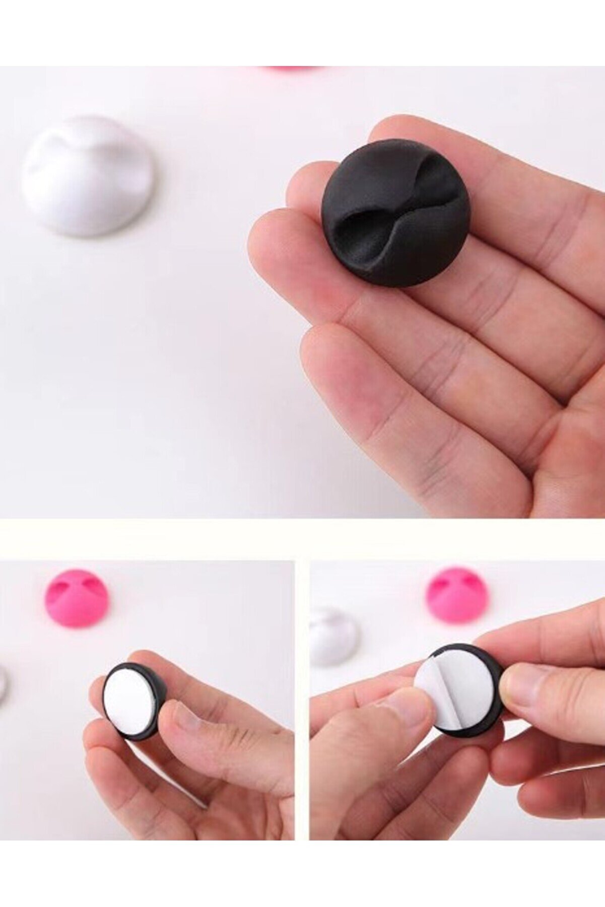 Go İthalat Si̇yah Beyaz Kablo Sabi̇tleme Kli̇psi̇ 10 Lu (5258)