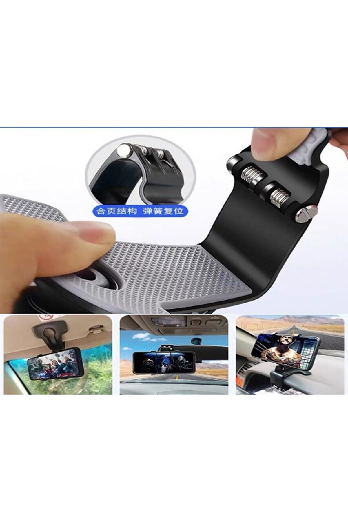 Go İthalat Araba G&ouml;sterge &Uuml;st&uuml;ne Takılan 360 Oynar Başlıklı Telefon Tutucu (4457)