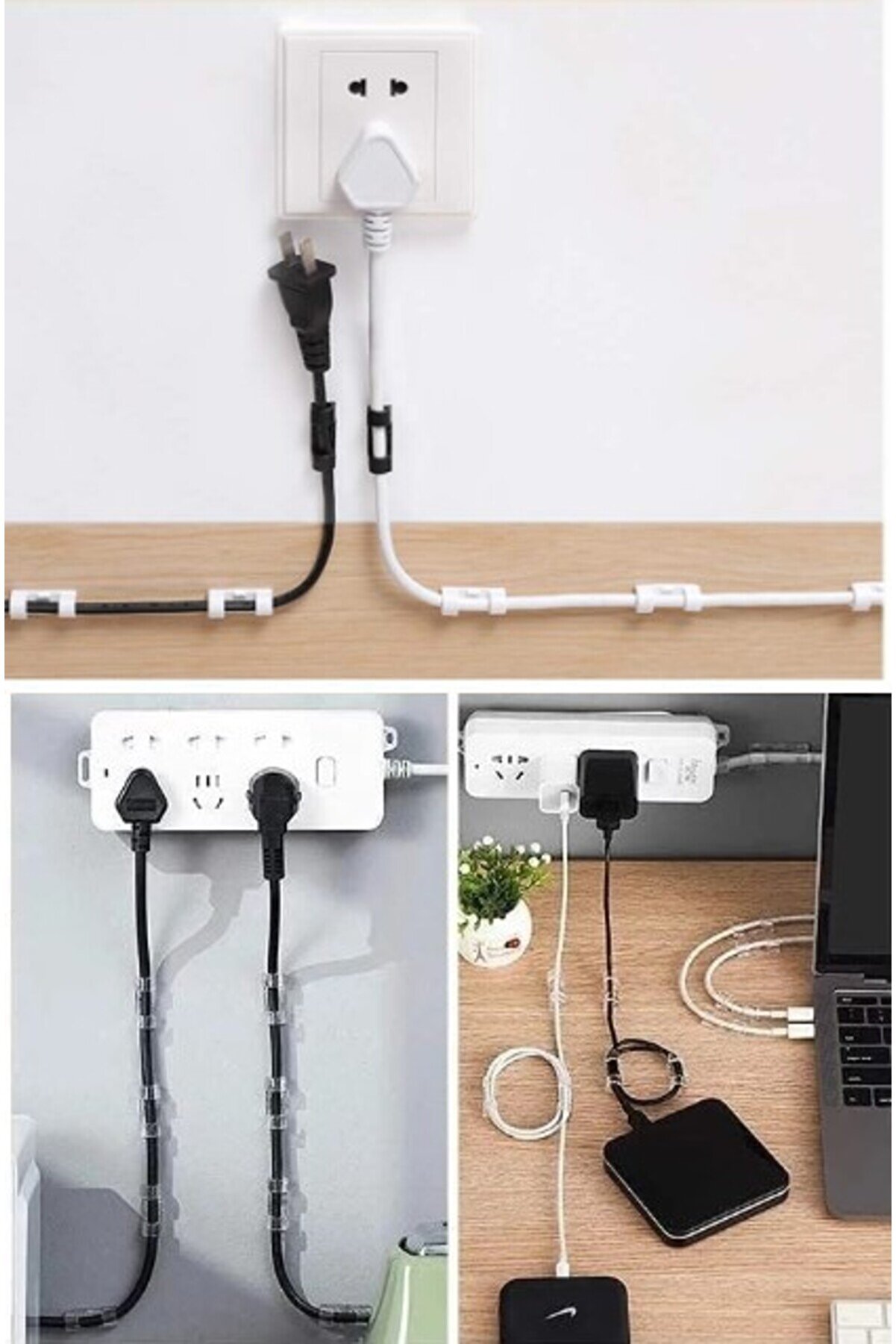 Go İthalat 20 Li̇ Yapışkanlı Kablo Sabi̇tleyi̇ci̇ Şeffaf Kli̇ps (5258)