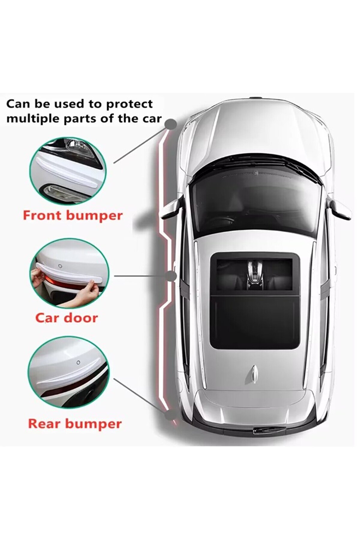 Go İthalat Araba Tampon Koruyucu Karbon Desenli̇ Si̇yah Beyaz (4457)