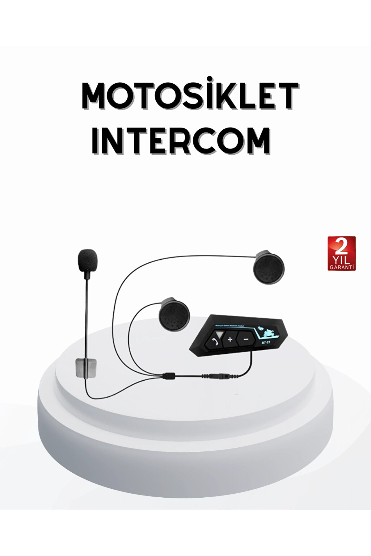 gizmurstore BT22 Kablosuz Kask Kulaklığı – Bluetooth 5.0, Intercom, Su Geçirmez ve Uzun Ömürlü Batarya