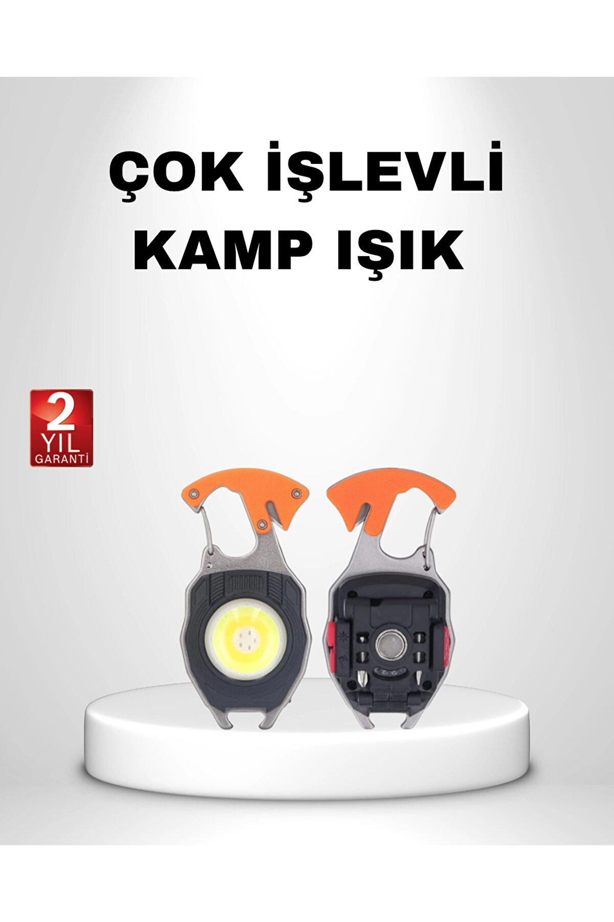 gizmurstore Mini LED Anahtarlık Fener – Şişe Açacağı, Tornavida, Düdük ve USB Şarj Özellikli