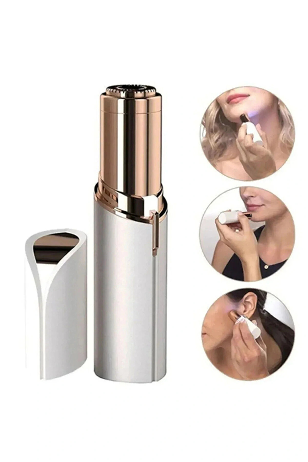 gizmurstore Ruj Şeklinde Yüz Tüy Temizleyici Tüy Alma Temizleme Brows Kaş Bıyık Tüy Epilasyon Aleti