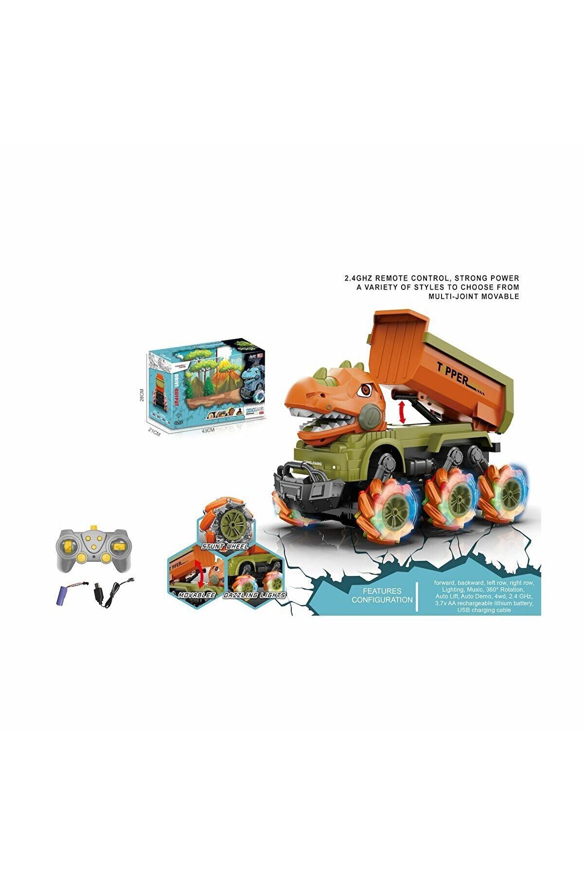 Yj-078-4 Kumandalı Sesli̇ Ve Işıklı Di̇nazor -Vardem