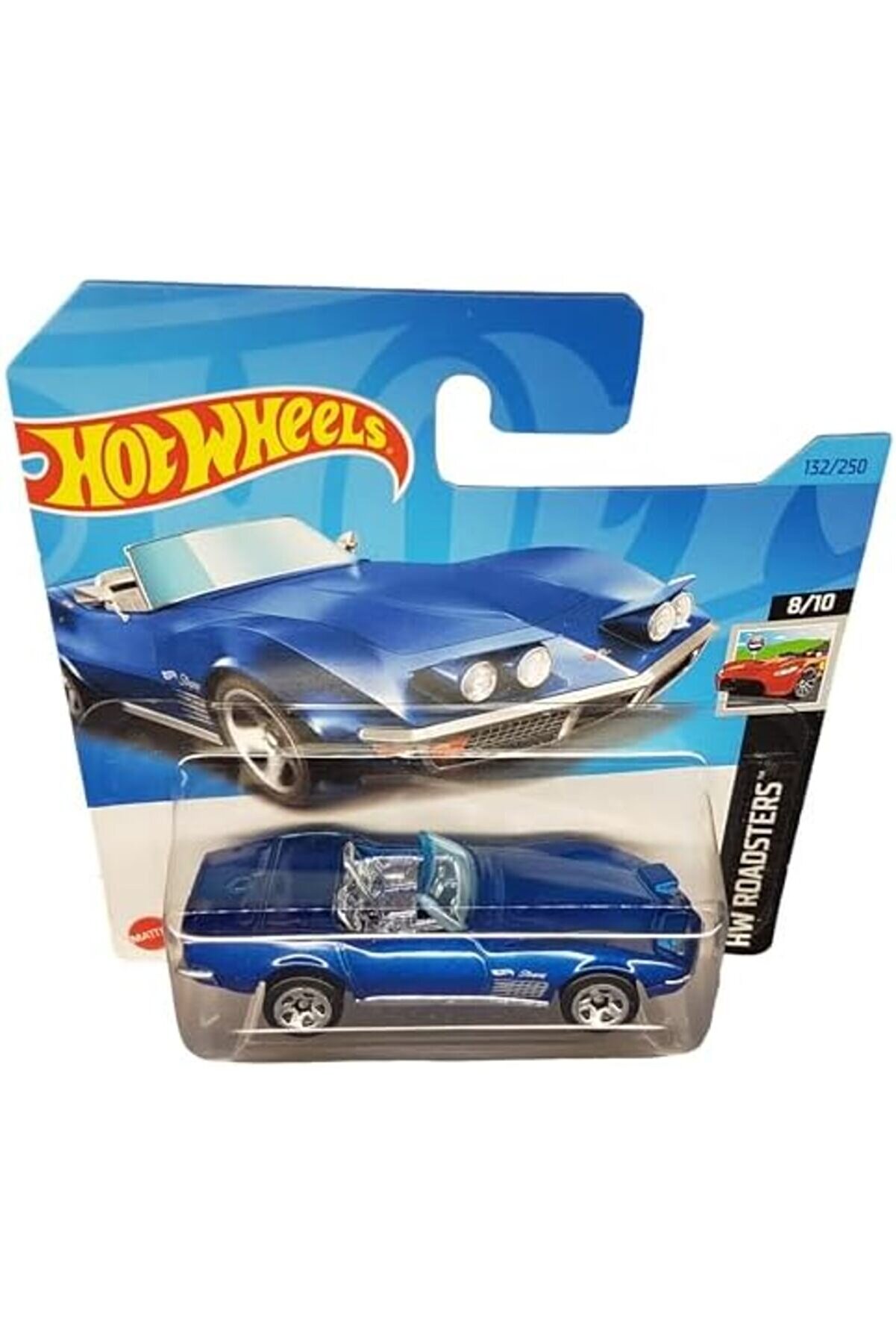 Modashi̇ne - &acute;72 Sti̇ngray Converti̇ble - Hw Roadsters 8/10 - Hkg60 - Short Card - Cabri̇olet - Koyu Mav