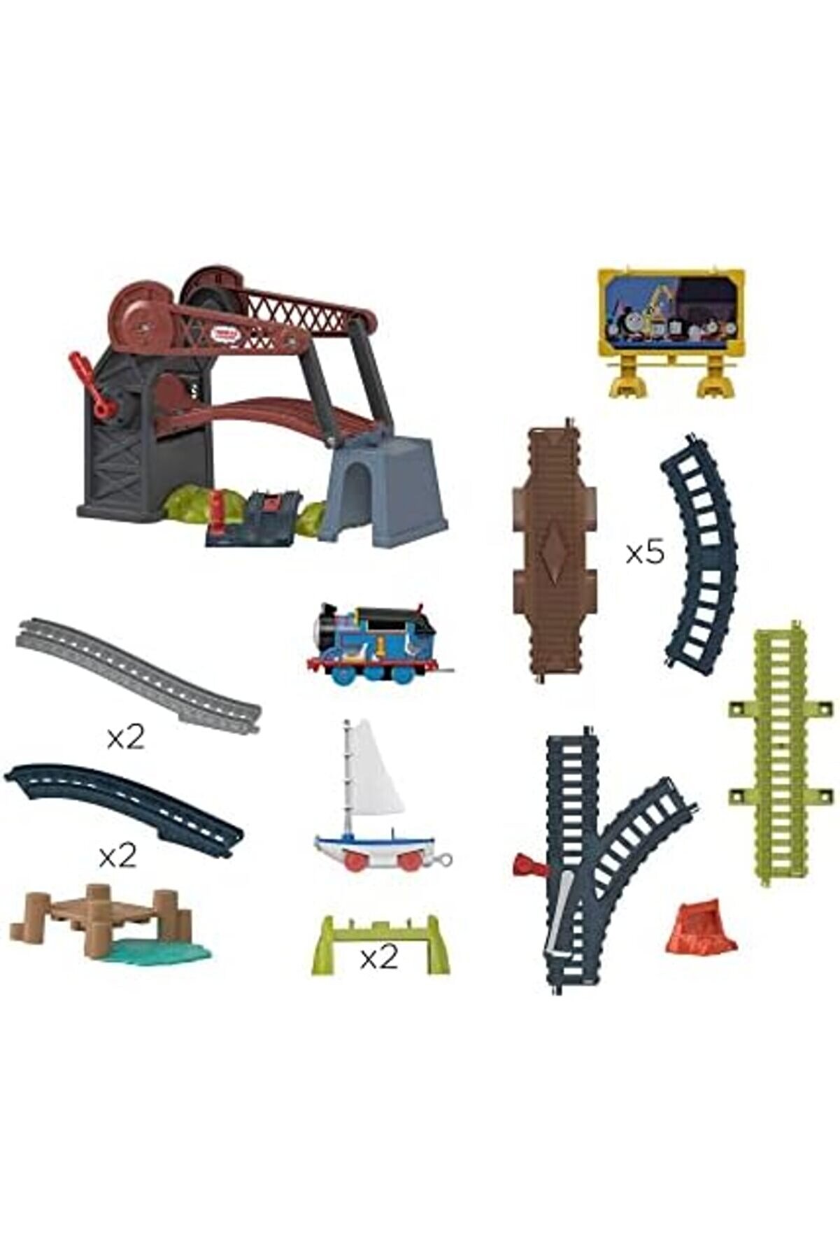 Modashi̇ne & Ve Arkadaşları - Ve Ski̇ff Açılır Köprü Tren Seti̇, Motorlu Lokomoti̇f Ve Oyuncak Tekne, 3