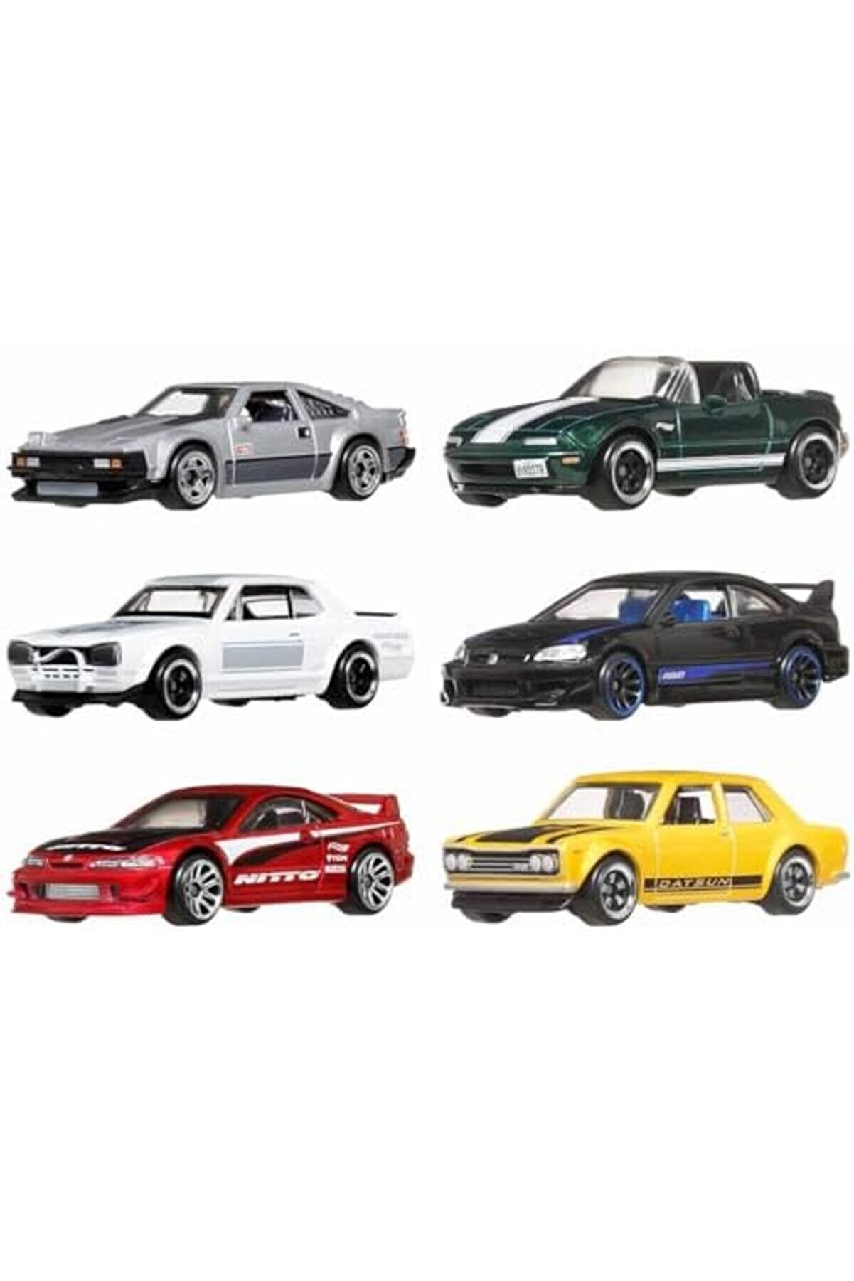 164 Ölçekli̇ Metal Oyuncak Arabalar, Özel Süslemelere Sahi̇p 6 Lı Aracı Seti̇ (Sti̇ller Çeşi̇tli̇li̇k