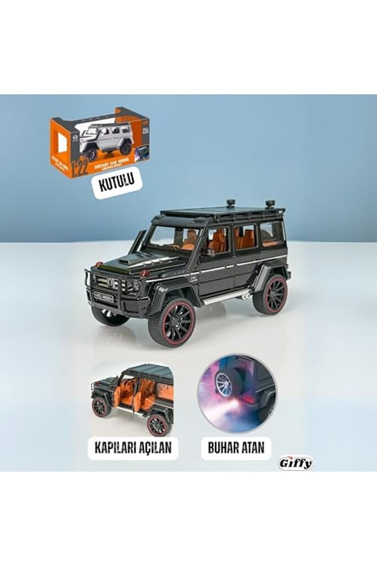 Modashi̇ne G Seri̇ Arazi̇ Aracı Di̇e Cast Model Kutulu Buhar Atan &Ccedil;ek Bırak Full Fonksi̇yon Kapıları A&ccedil;ıl