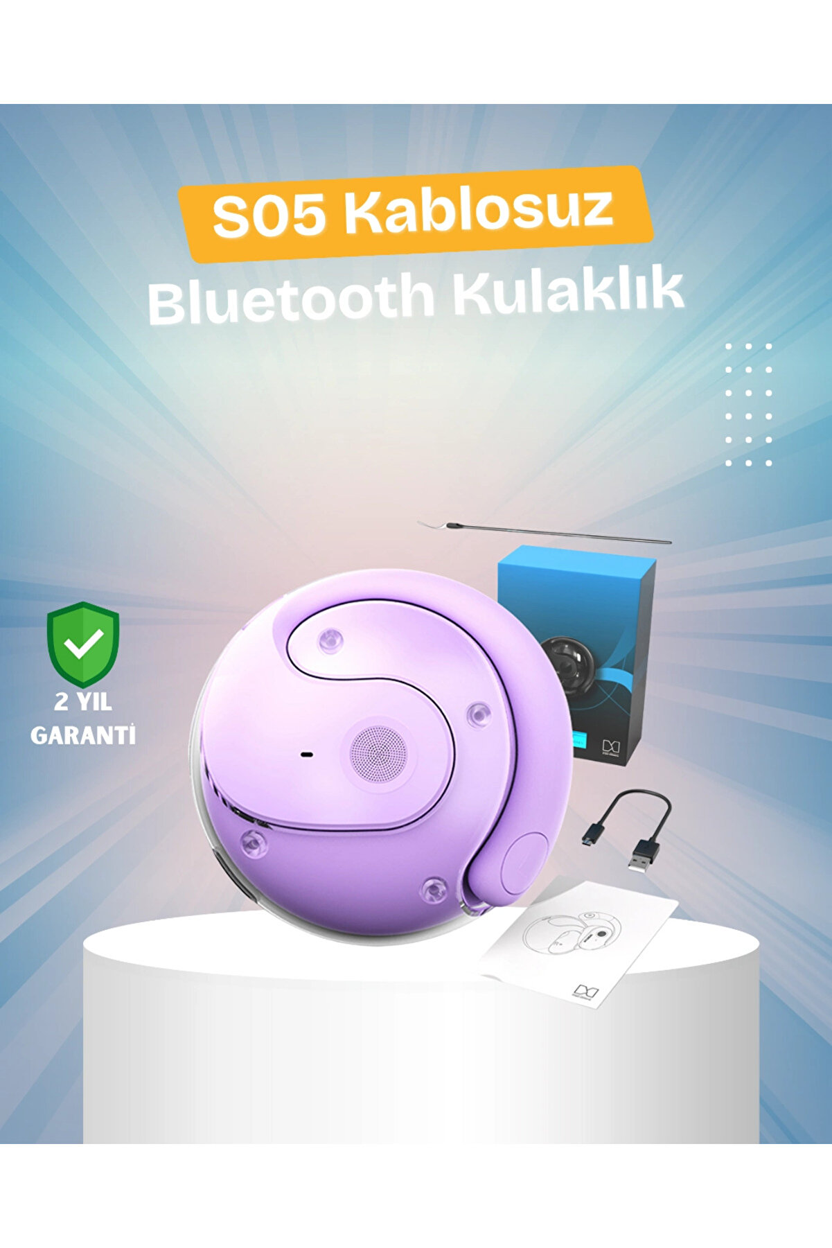 gizmurstore S05 Kablosuz Kulaklık – Küçük Kulak Yapılarına Uygun, Kayma Yapmayan Tasarım