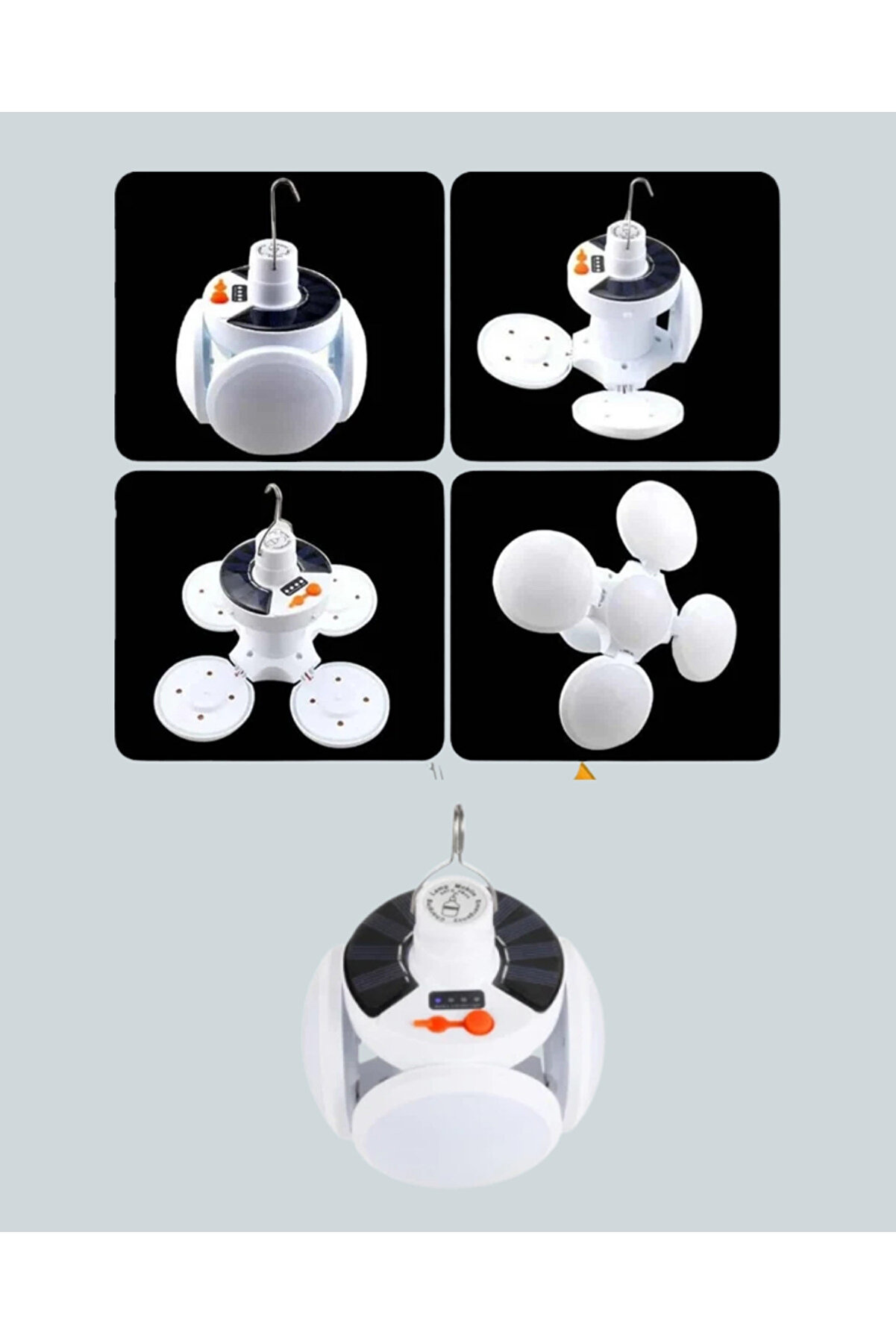 Uzaktan Kumandalı, 360 Derece Katlanabi̇li̇r Solar Led Aydınlatma Çadır Lambası