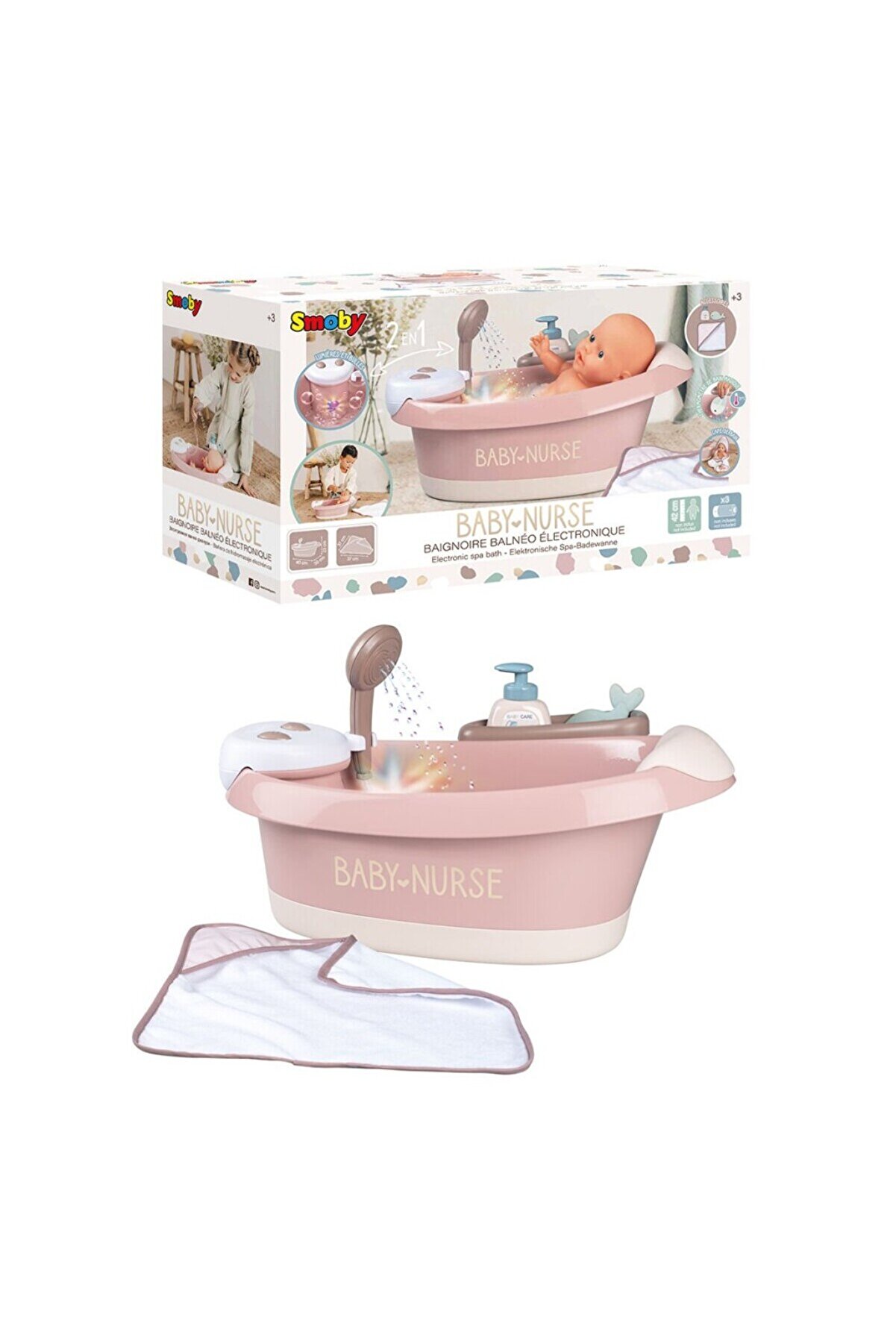 BURCU MODA 7600220368 Baby Nurse Sesli ve Işıklı Balneo Banyo Seti -Simba