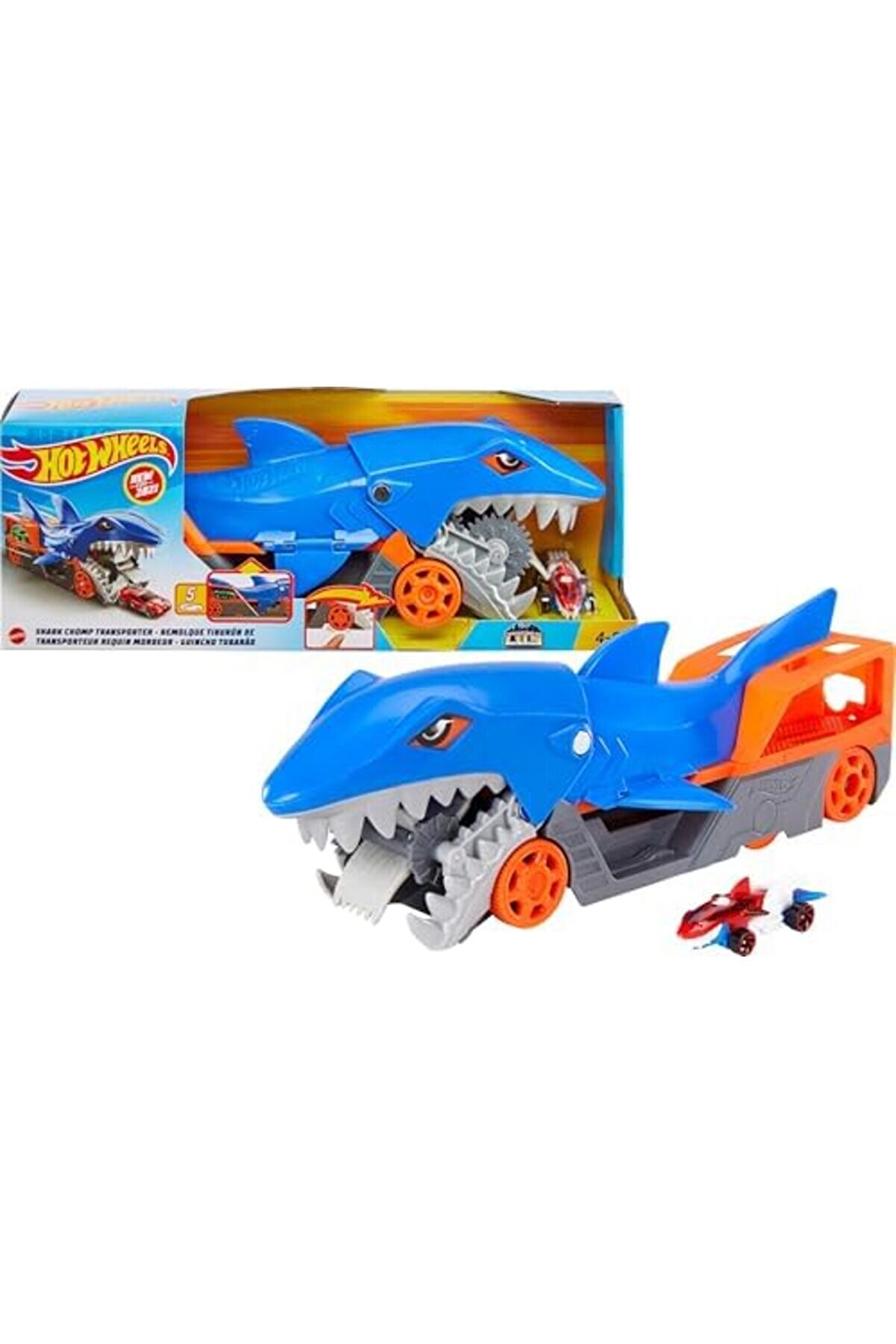 Goldwhi̇rl Köpek Balığı Taşıyıcı Hot Köpek Balığı Taşıyıcı Oyun Seti̇, 1 Adet 164 Ölçekli̇ Araba İçeri̇