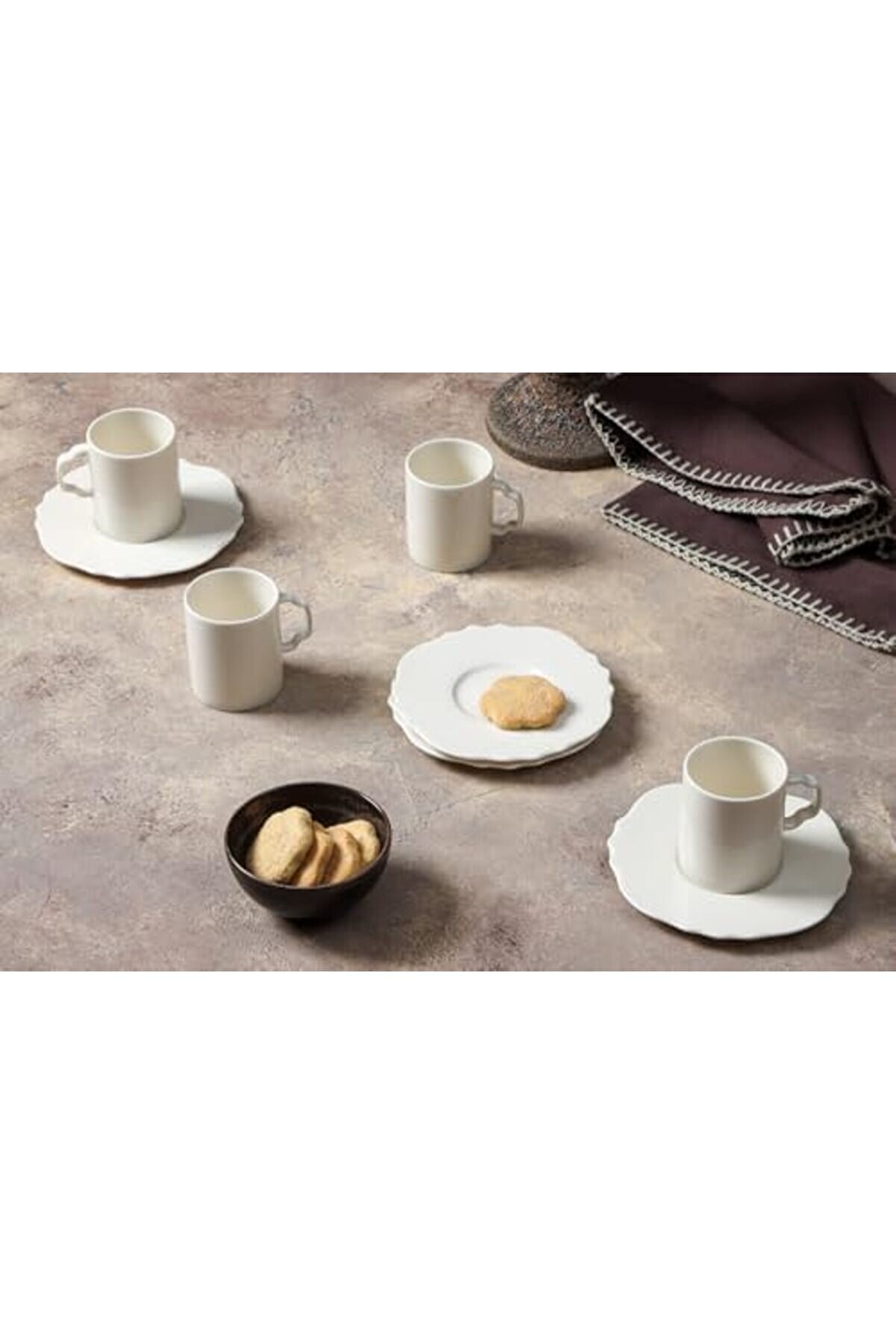 Shopverse Ti̇de Alumi̇li̇te 4 Ki̇şi̇li̇k Kahve Takımı 80Cc Trendfli̇ck 1014773