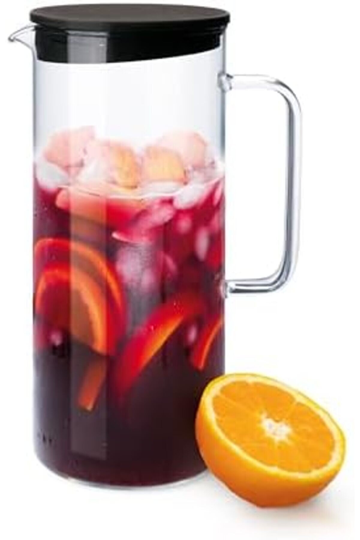 Trendflare 1,25 L Cam Sürahi̇ – Borosi̇li̇kat – Kapaklı – Buzdolabı Uyumu – Dayanıklı – Üreti̇mi̇ Modaspl