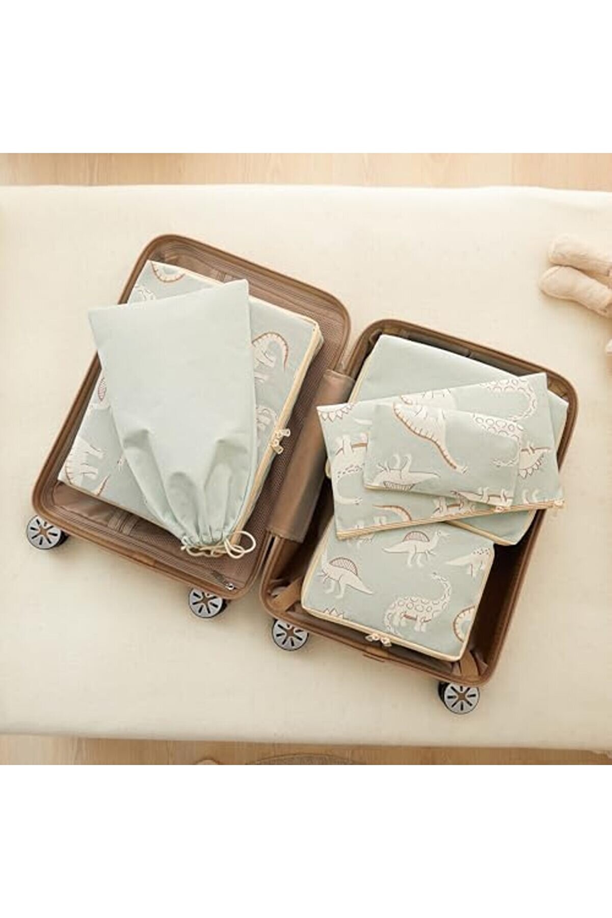 Shopverse Texti̇le 6 Lı &Ccedil;ocuk Odası Di̇nozor Bavul İ&ccedil;i̇ D&uuml;zenleyi̇ci̇ Set Trendfli̇ck 1014773