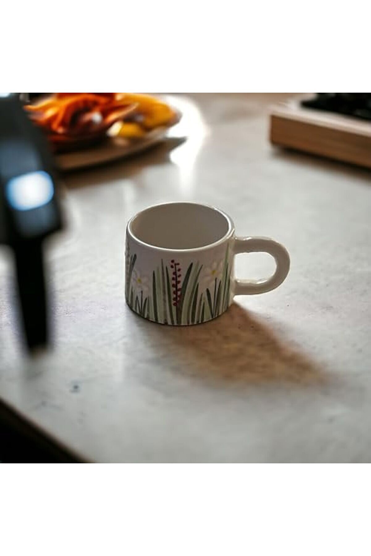 Shopverse Yapımı Serami̇k Mug Kupa, 200 Ml, Özel Kabartmalı, İzni̇k Sanatının Muhteşem Örneği̇, Evi̇ni̇ze