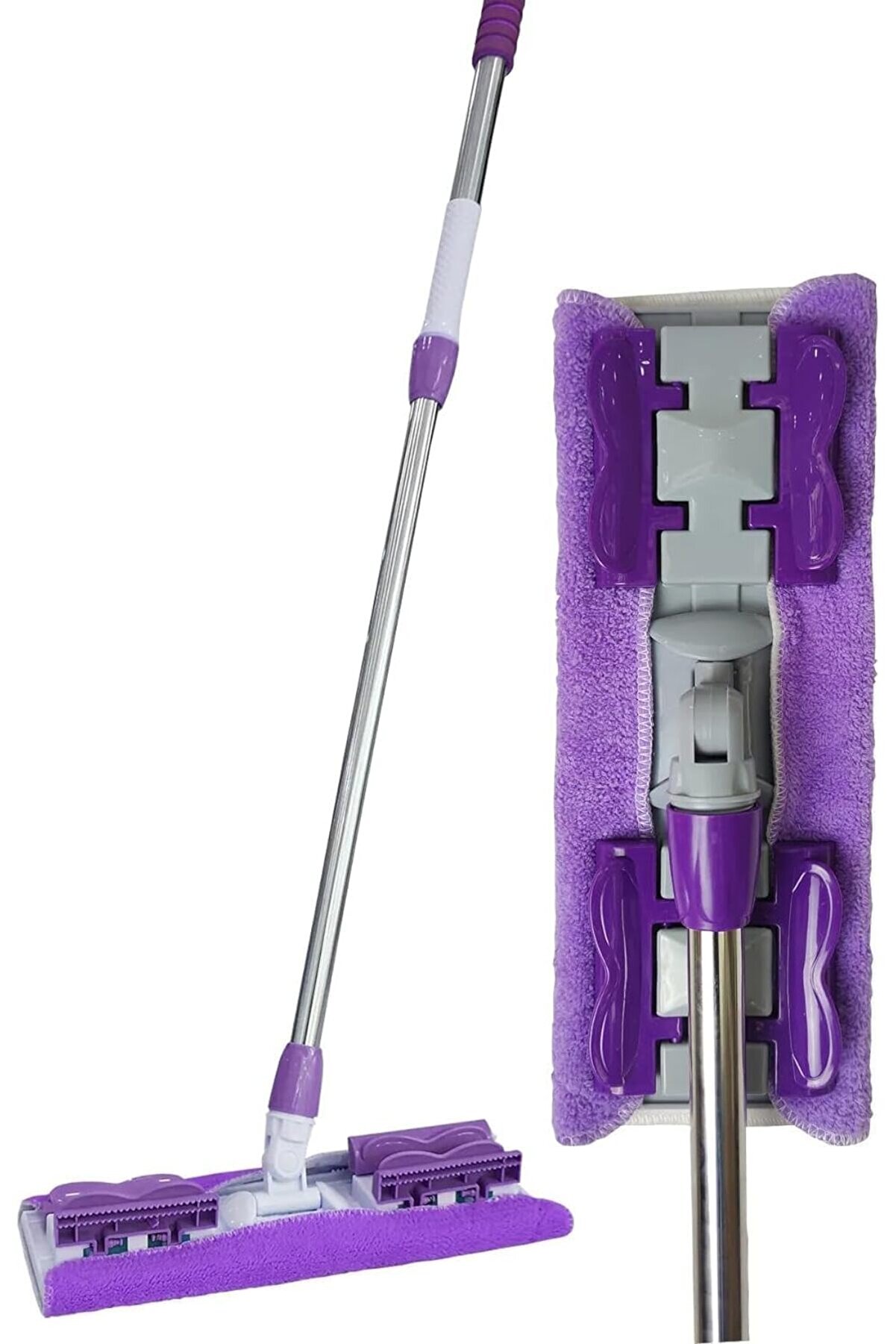 STOREMAX shopverse Sihirli Yer Mopu Duvar Yüzey Temizlik Mikrofiber Mandallı Mop, Teleskopik Saplı İstediğin