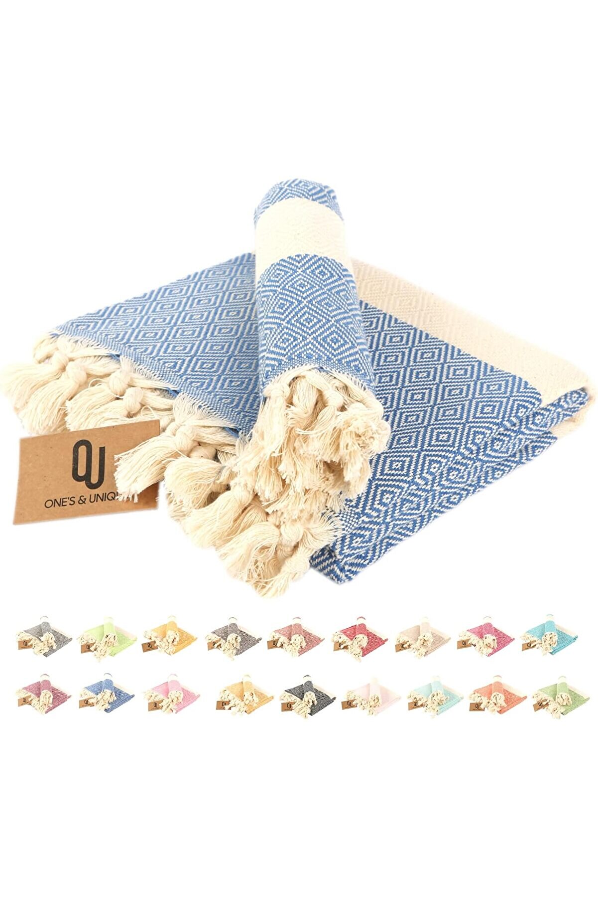 STOREMAX shopverse & Plaj Havlusu, 2'li -Peşkir Seti,%100 Organik Pamuk (Mavi) trendflick 1014773