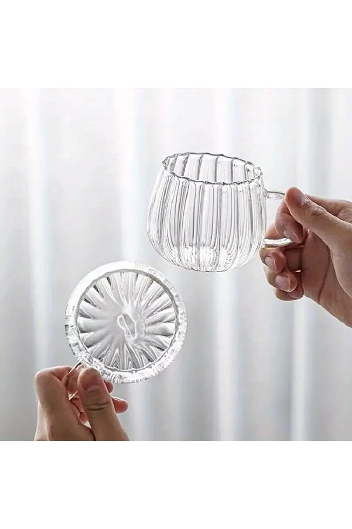 Shopverse Li̇fe 2 Adet Ateşe Dayanıklı 400 Ml Çi̇zgi̇li̇ Cam Kupa Mıt1100 Trendfli̇ck 1014773