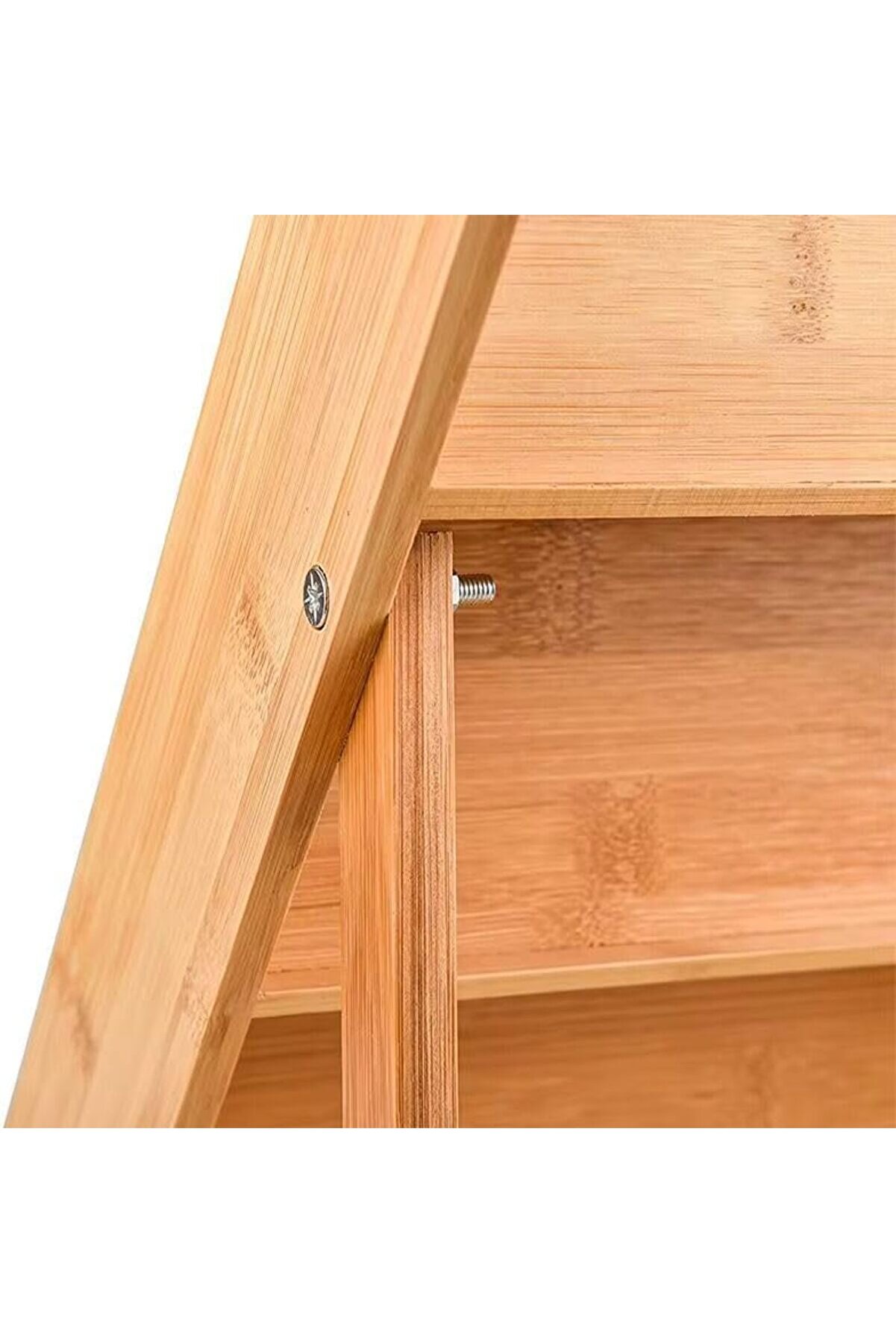 Shopverse 3 Katlı Bambu Ayaklı Rafı Organi̇zer – Tezgah Üstü Ve Çekmece İçi̇ Kullanıma Uygun, Katlanab