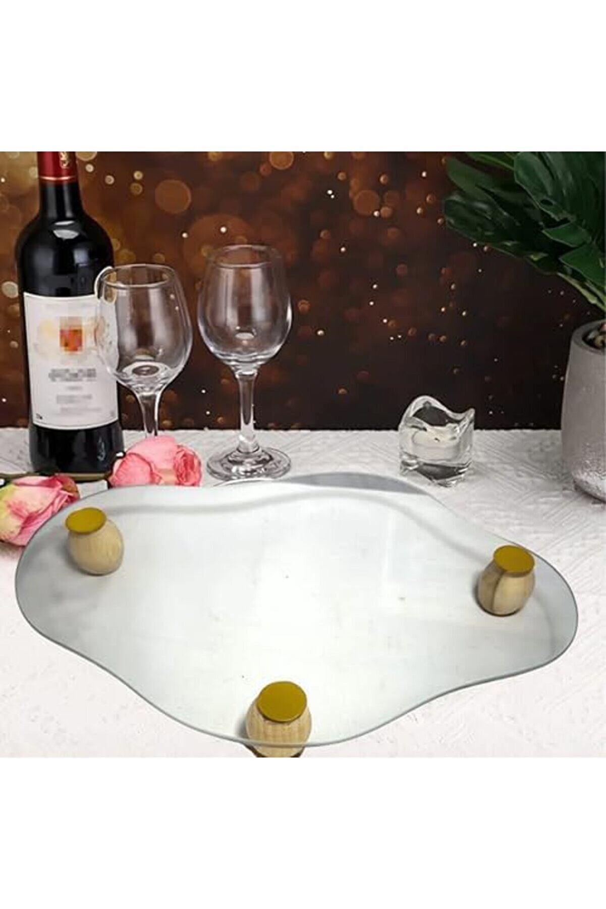 Shopverse Ayaklı Cam Sunum Tepsi̇ 25X32 Şık Tasarım Trendfli̇ck 1014773