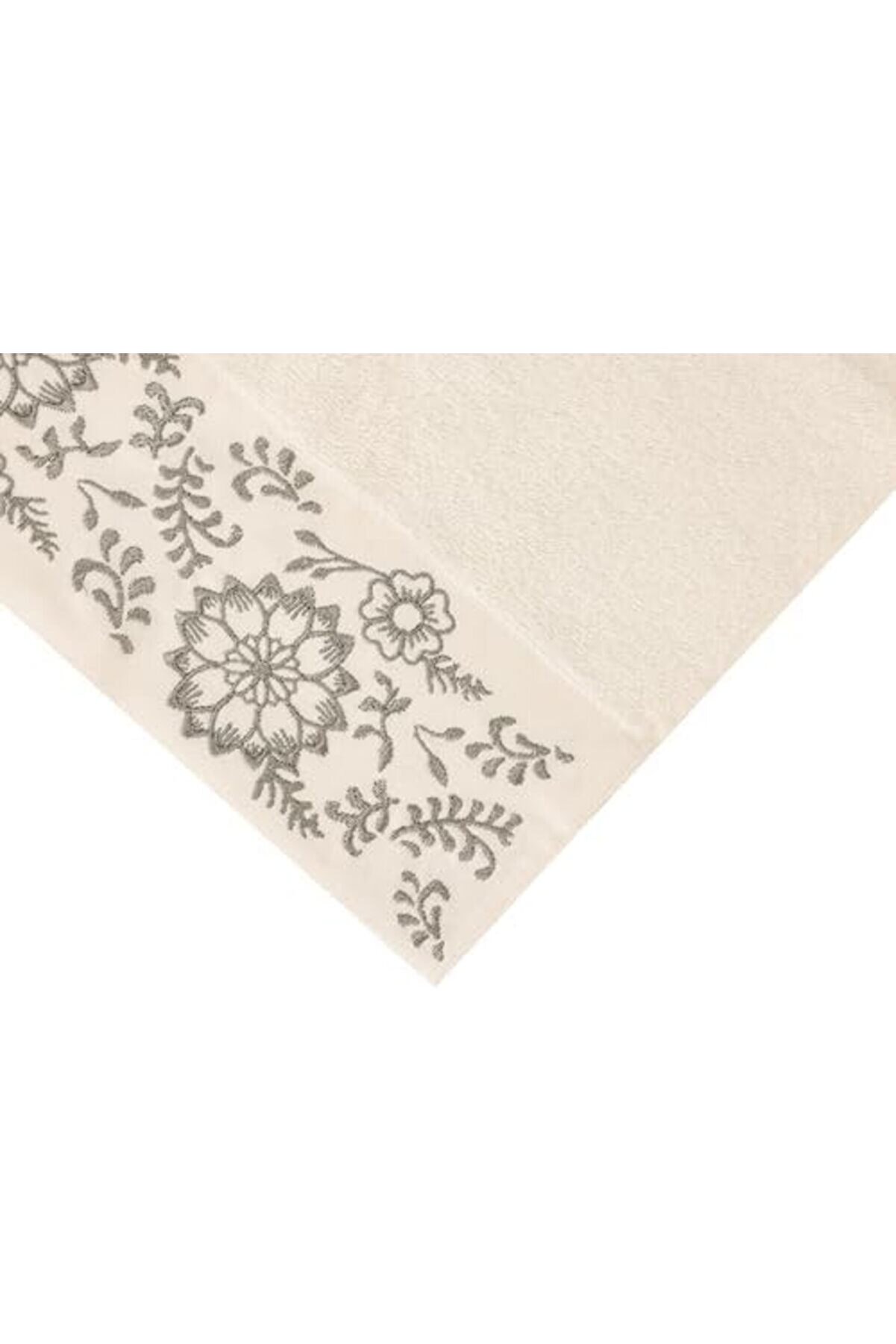 Shopverse Sty Akra Nakışlı Krem Havlu 50X90 Trendfli̇ck 1014773