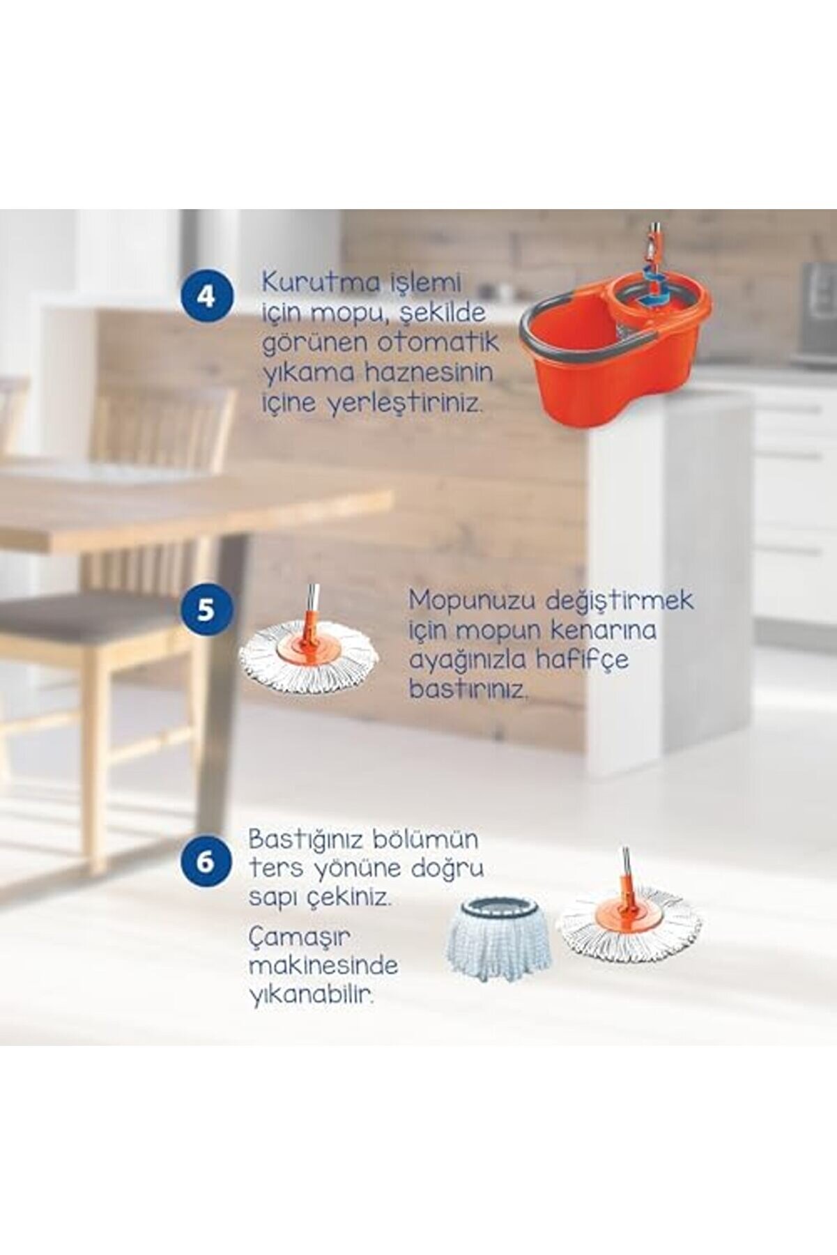 Goldwhi̇rl Focus Otomati̇k Temi̇zli̇k Seti̇, Pedalsız D&ouml;ner Sıkmalı 360 Başlıklı Mi̇krofi̇ber Paspas Trendf