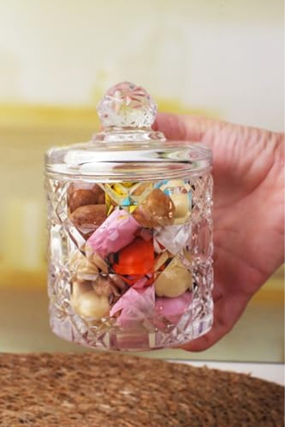 Shopverse Lüx Büyük Cam Şekerli̇k & Cam, Kesme Cam Lüx Şekerli̇k 13Cm*7.8Cm - 06639 Trendfli̇ck 1014773