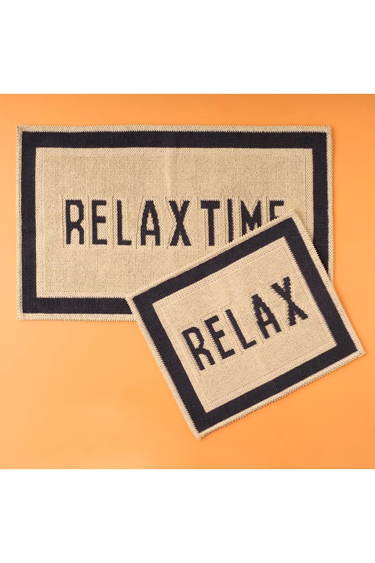 STOREMAX shopverse Harf Baskılı%80 Pamuk%20 Paspas Takımı, Beyaz, 1 Adet 60x100 cm / 1 Adet 50x60 cm trendfli