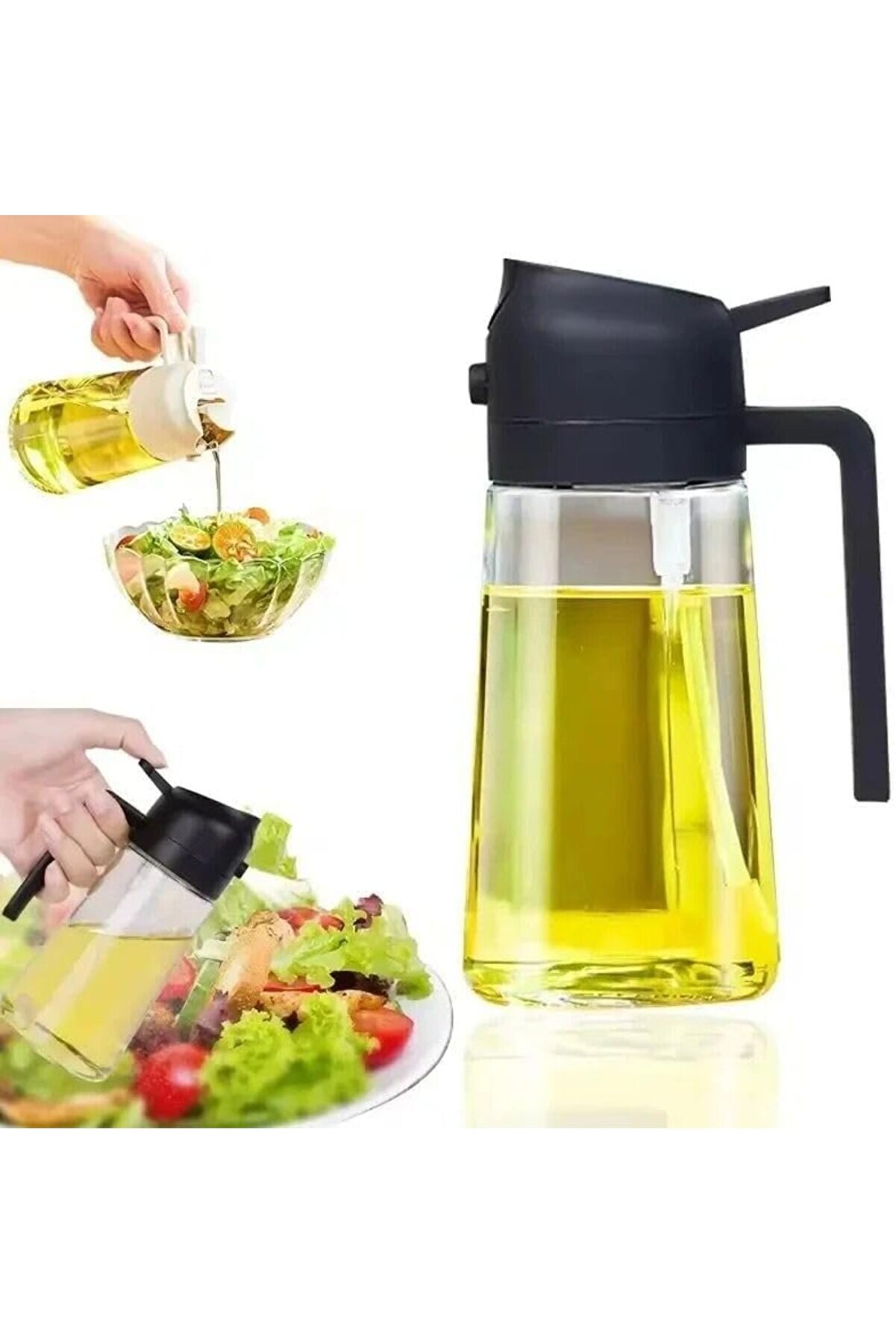 Buyflai̇r Çi̇ft Fonksi̇yonlu 450 Ml Yağ Püskürtücü, Yağ Püskürtme Ve Dökme Özelli̇kli̇, Cam Sprey Yağdanl