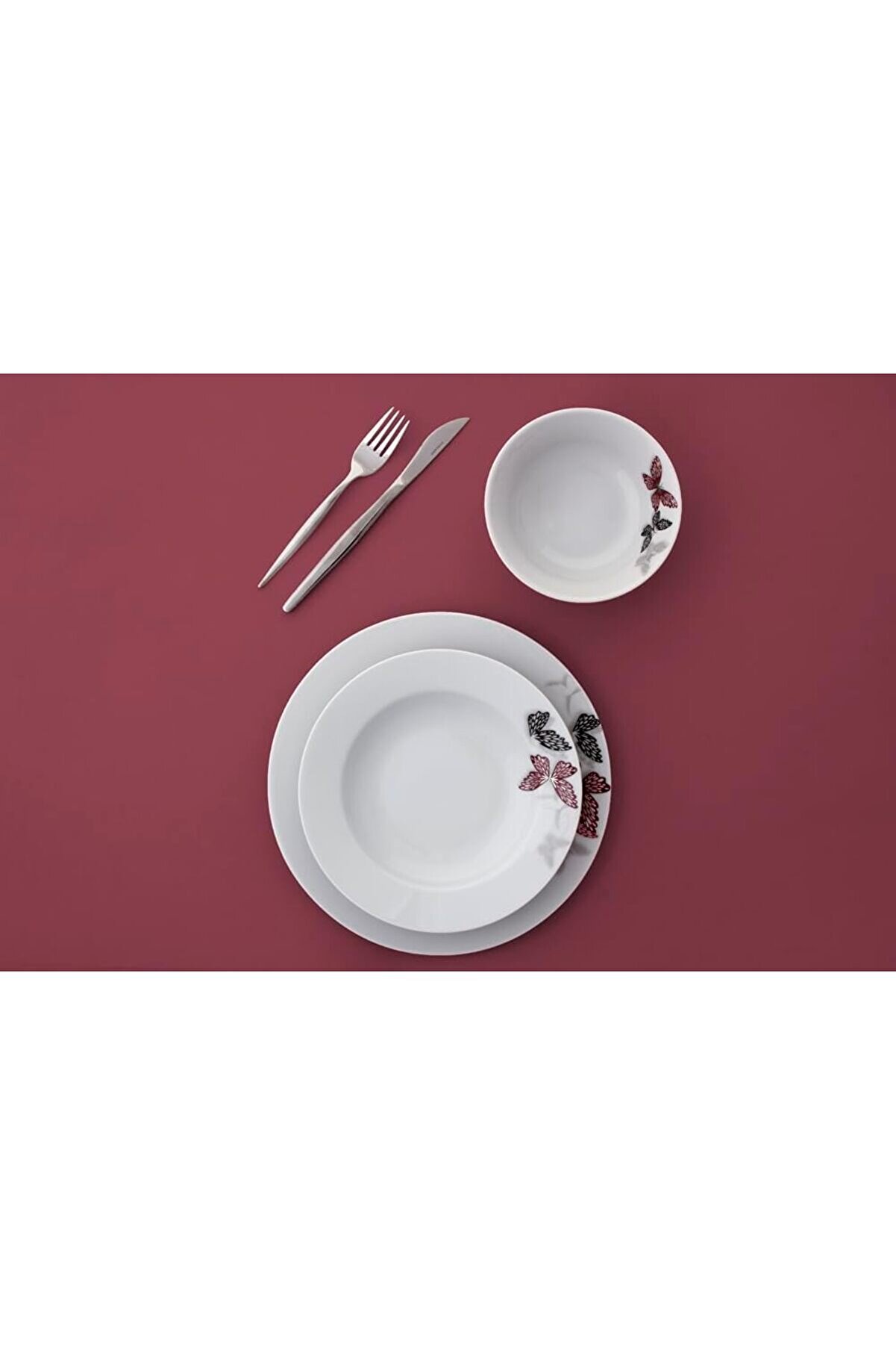 STOREMAX shopverse Pembe Kelebek 18 Parça 6 Kişilik Yemek Takımı trendflick 1014773