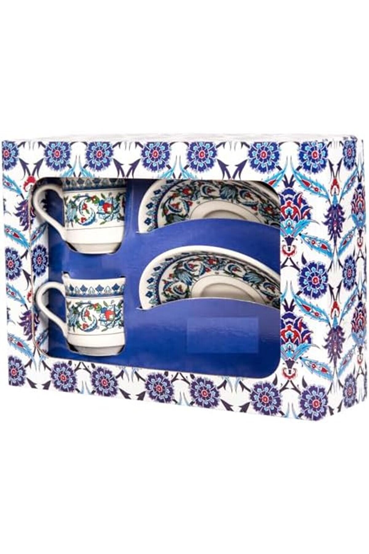 Shopverse Topkapı Model Çi̇ni̇ İşlemeli̇ Kahve Fi̇ncanı Seti̇, 2 Ki̇şi̇li̇k, 2 Adet Trendfli̇ck 1014773