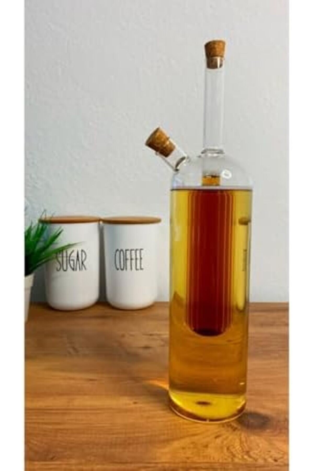 Çi̇ft Çi̇darlı Borosi̇li̇kat Yağlık & Si̇rkeli̇k Mantar Kapaklı 2 İn 1 Yağdanlık 1 Li̇tre 1088605