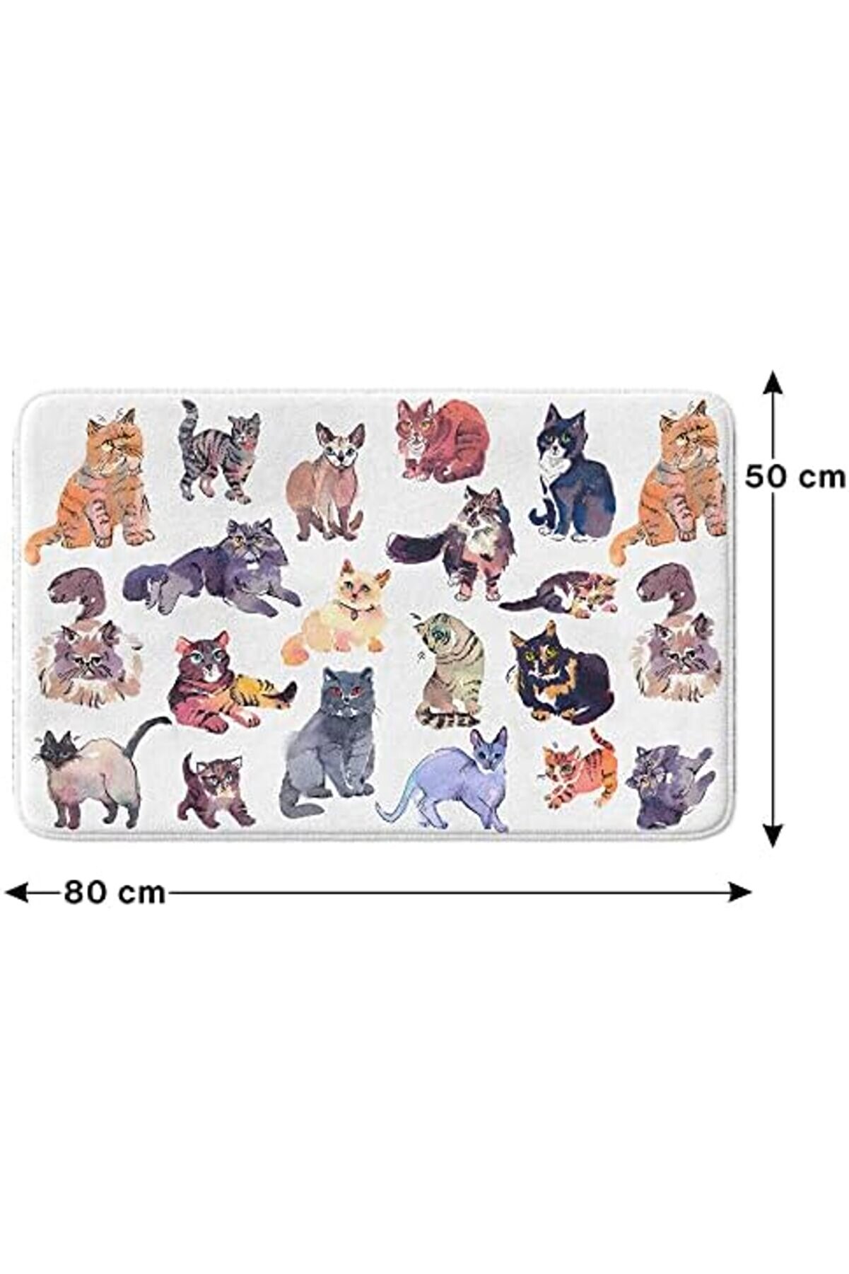 Modaburst Sevi̇mli̇ Tasarımlı Mi̇krofi̇ber Paspası, Kaymaz Taban, Yıkanabi̇li̇r (380_Bpsm, 2 Li̇ Takım 40X6