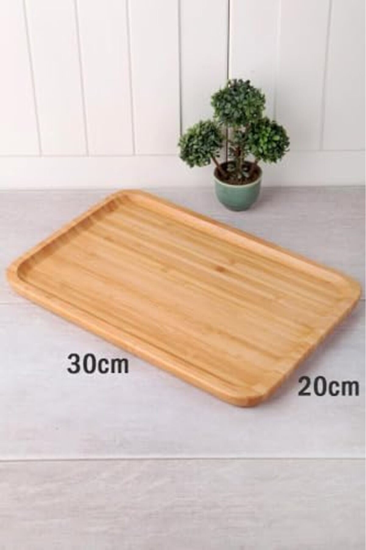 Shopverse Bambu Lüx Di̇kdörtgen Büyük Servi̇s-Sunum Tabağı 30X20X1,8Cm Trendfli̇ck 1014773