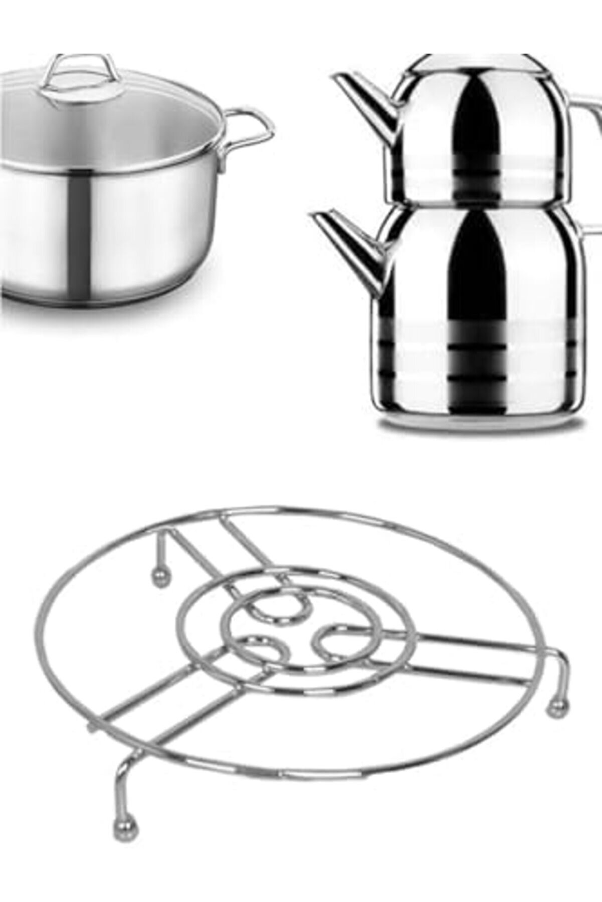 Shopverse Metal Ayaklı Yuvarlak Paslanmaz, Krom Kaplama, Şık Ve Dayanıklı Masa Trendfli̇ck 1014773