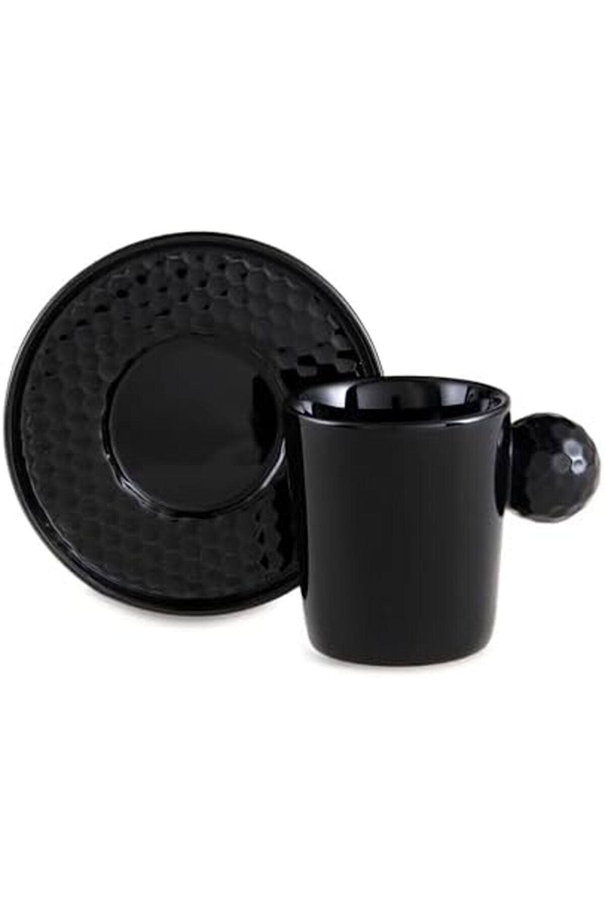 Shopverse Golfli̇ne Si̇yah 2 Li̇ Tabaklı Kahve Fi̇ncan Takımı 90 Cc Trendfli̇ck 1014773