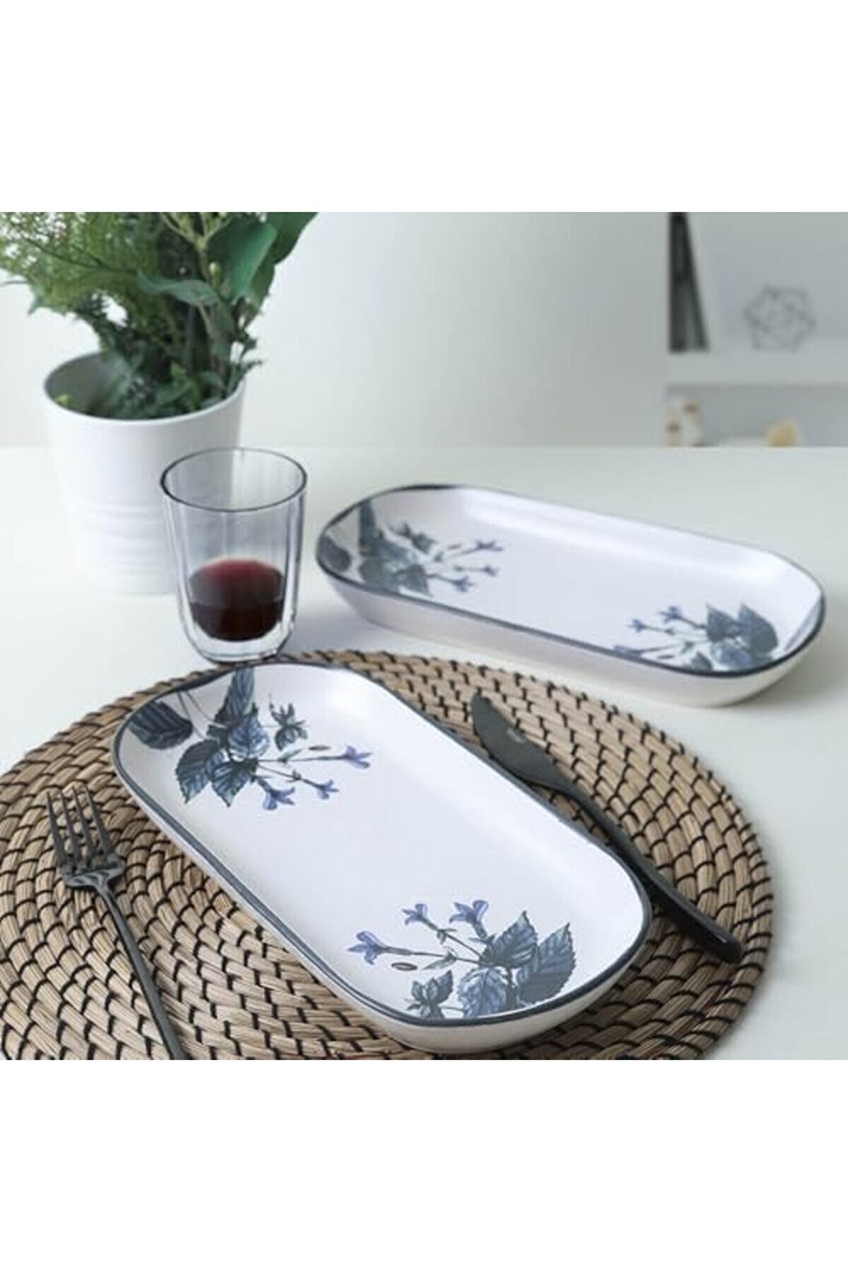 Shopverse Çi̇çek Bahçesi̇ Noyan Kayık Tabak 28 Cm 2 Adet 18943 Trendfli̇ck 1014773