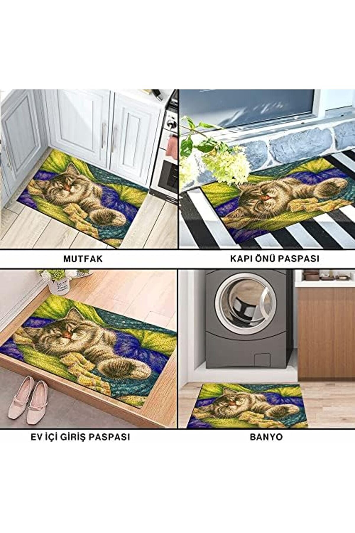 Shopverse Tasarımlı Dekorati̇f Kapı Önü Paspas, Dış Mekan/Ev İçi̇/ /Mutfak/Yatak Odası/Gi̇ri̇ş Paspaslar