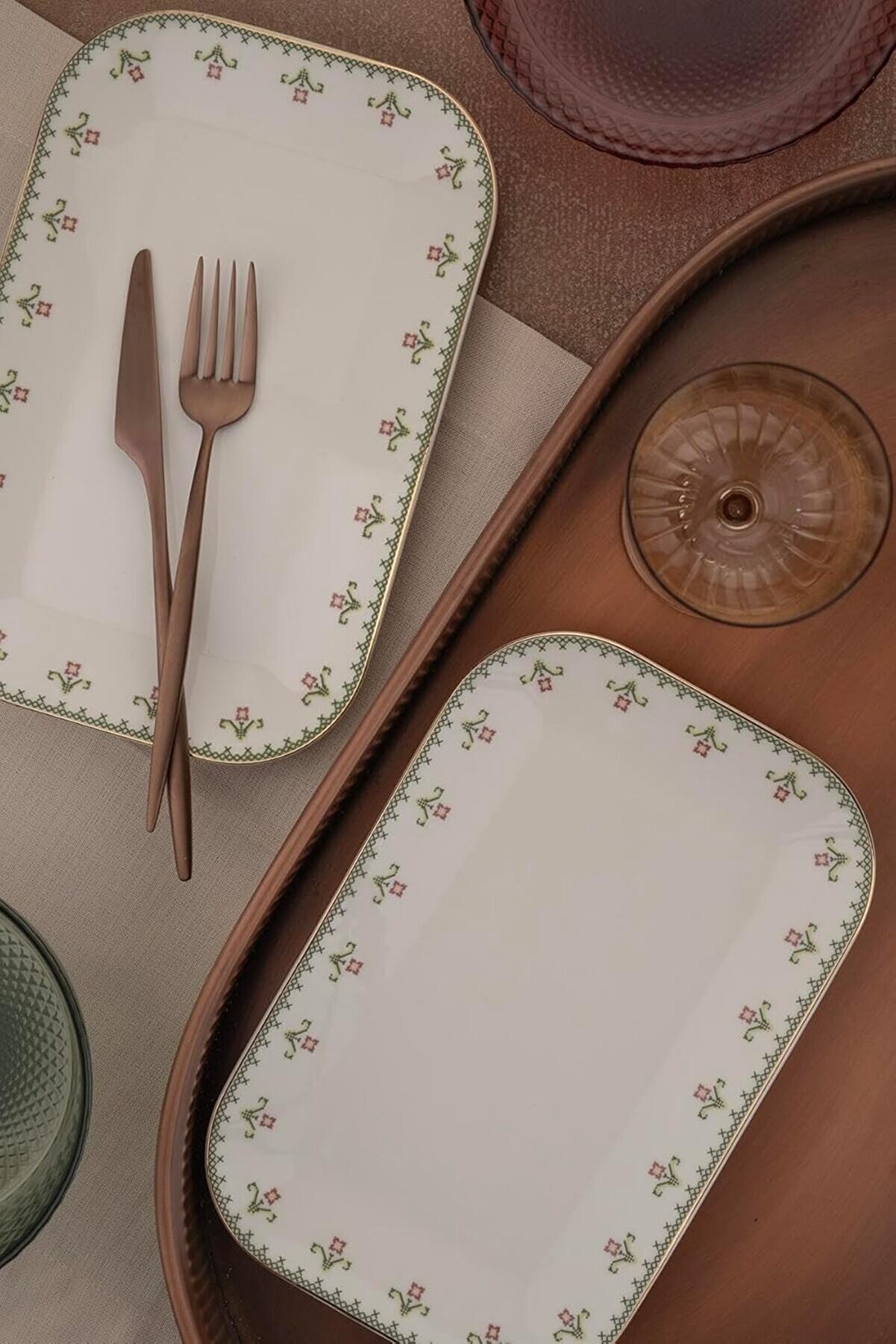 STOREMAX shopverse Minas 2 Parça 26x17 Santimetre Kayık Tabak, Goblen trendflick 1014773