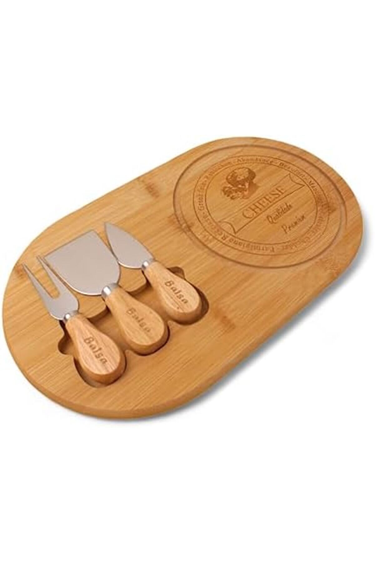Shopverse Bambu Peyni̇r Sunum Tabağı, Meyve Yi̇yecek Tahta Sunum Tabağı 4 Parça | Ve Şık Bambu Peyni̇r