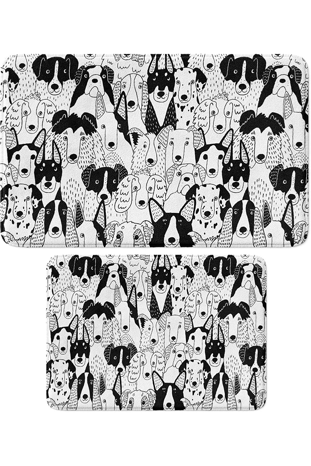 STOREMAX shopverse Sevimli Tasarımlı Mikrofiber Paspası, Kaymaz Taban, Yıkanabilir (385_BPSM, 2'li Takım
