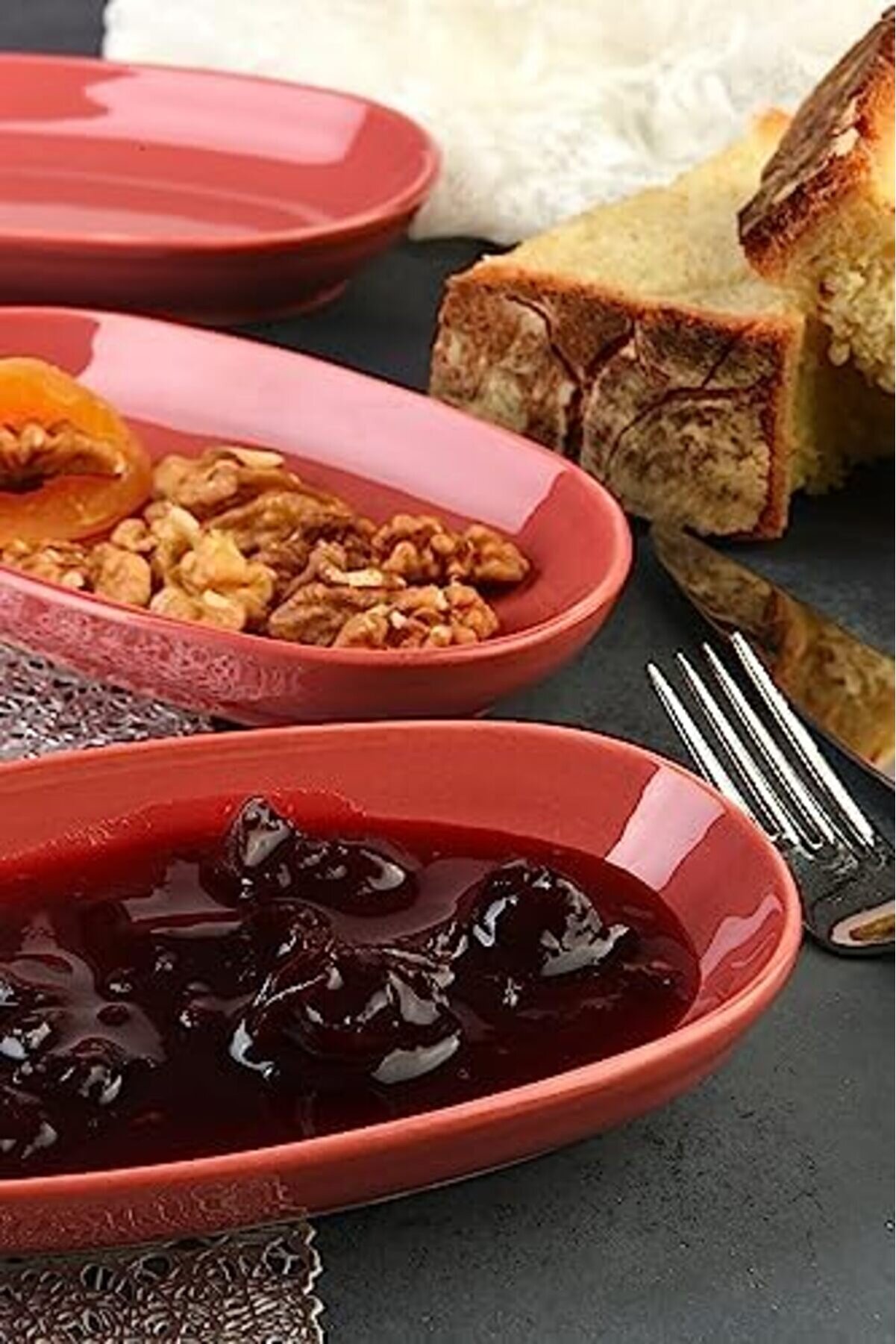 Shopverse Adet Yeni̇ &Ouml;zg&uuml;n Tasarım &Ouml;zg&uuml;n Fırın &Ccedil;erez Sunum Ve Kahvaltı Seti̇ (Bordo) Trendfli̇ck 101477