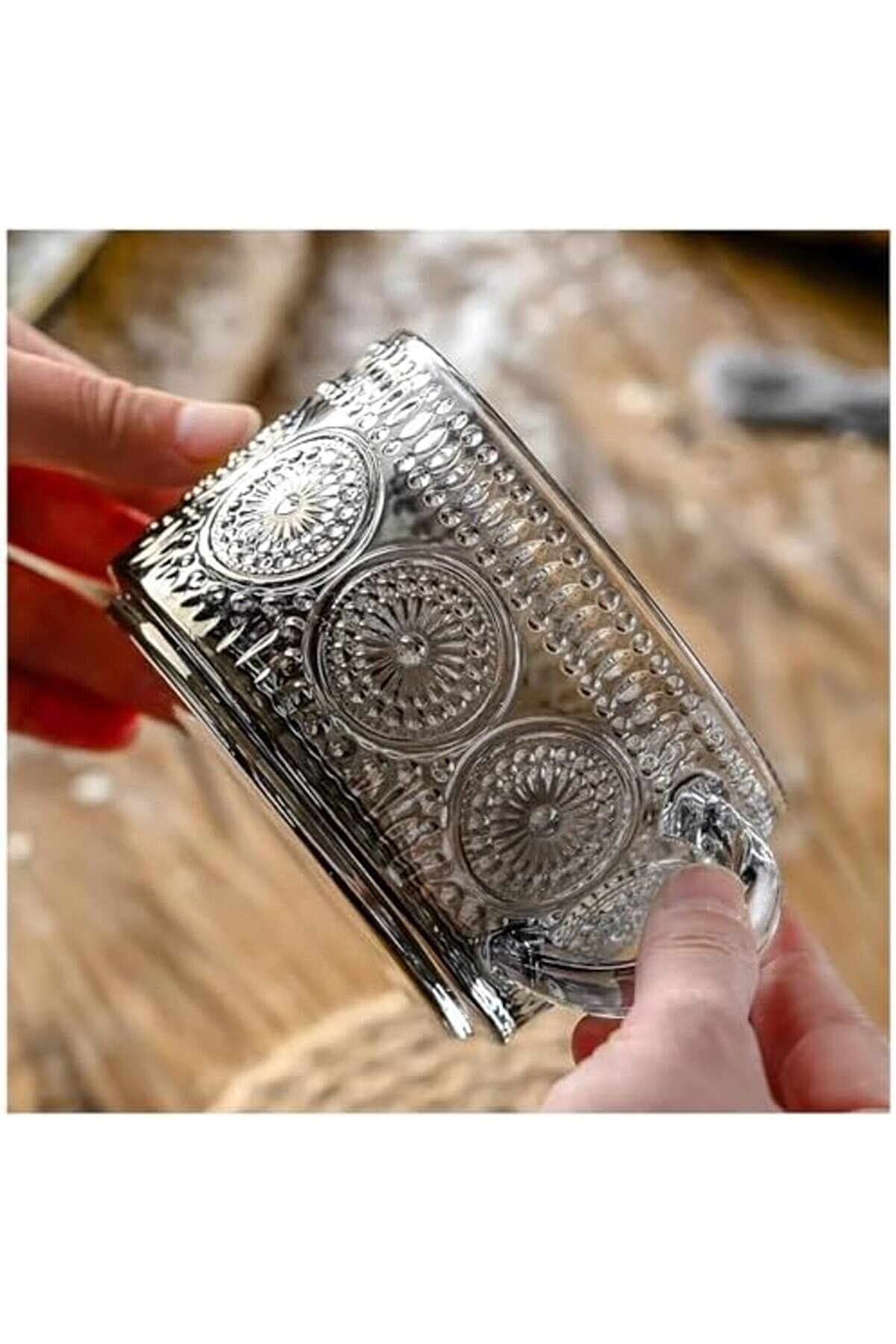Shopverse Adet Desenli̇ Kulplu Kase - Şeffaf Füme Cam, Ve Soğuk Kullanım İçi̇n Büyük Kase, Meyve, Yoğu