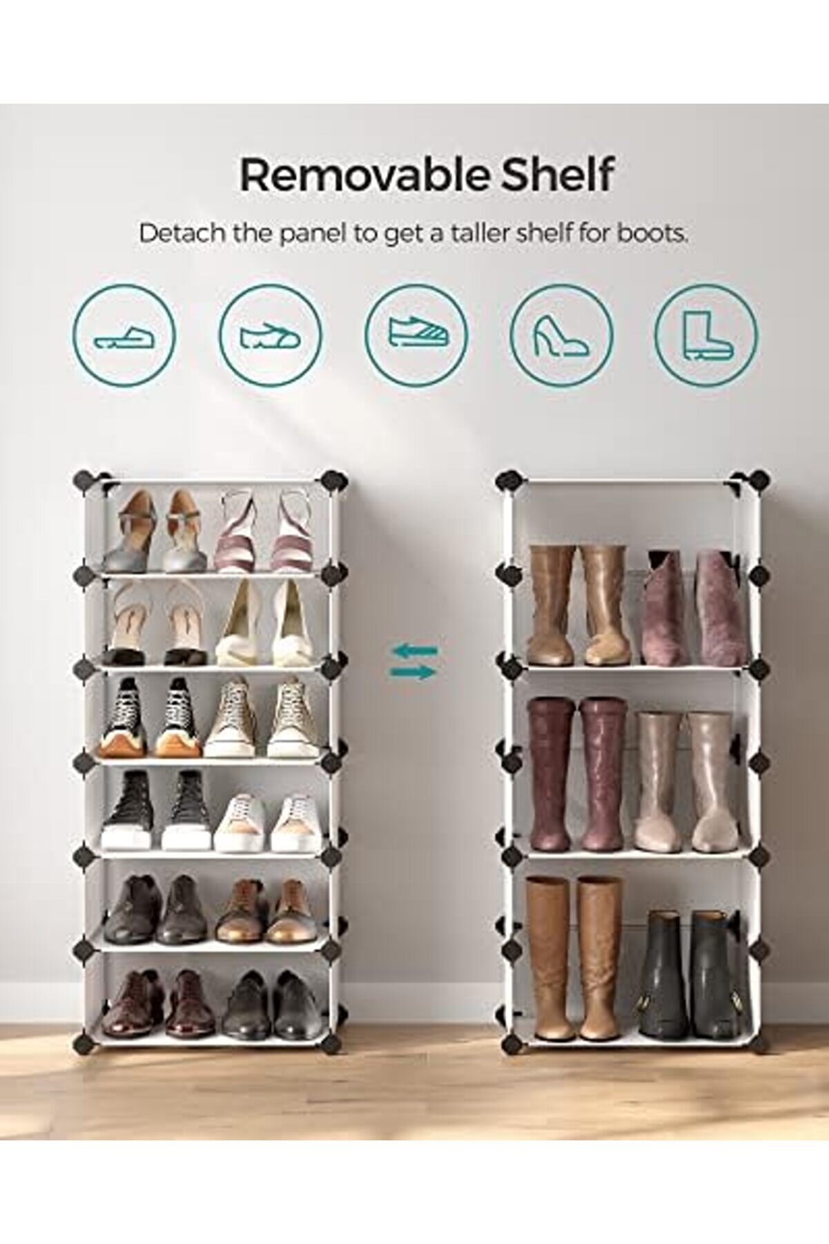 Shopverse Plasti̇k Ayakkabı Rafı, Di̇kdörtgen 10 Lu Si̇stem, Beyaz Lpc10W Trendfli̇ck 1014773