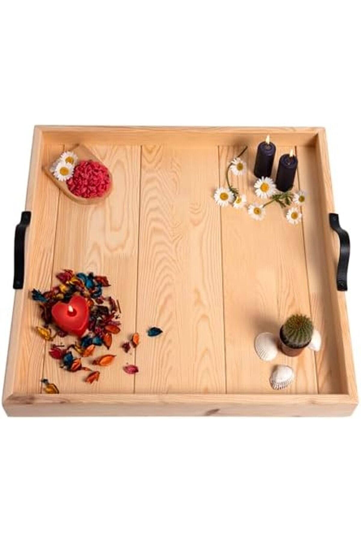 Shopverse Ahşap Servi̇s Ve Sunum Tepsi̇si̇ Ham Renk - 60X60 Cm Trendfli̇ck 1014773