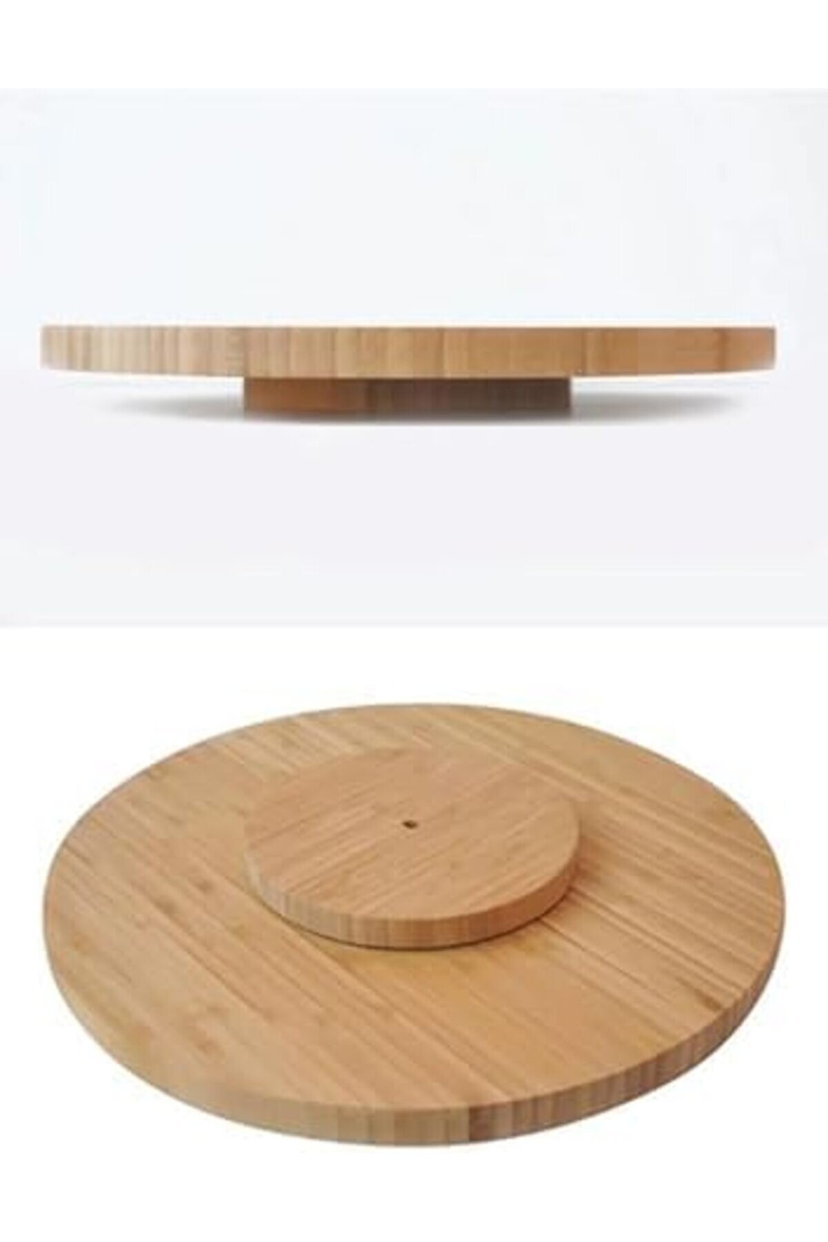 Shopverse Bambu 360 Derece Dönen Lüx Servi̇s Sunum Tabağı, 30 Cm, Pi̇zza Ve Peyni̇r Sunum Tahtası Trend