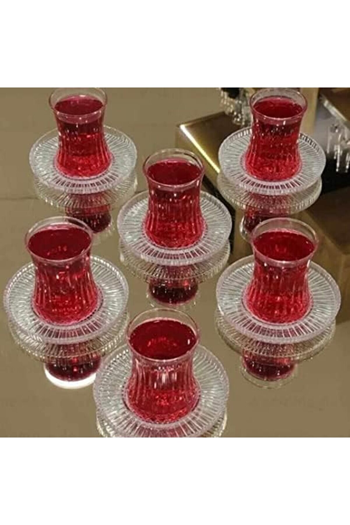 Shopverse &Ccedil;ay Takımı Seti̇ 12 Par&ccedil;a Set Ri̇nana &Ccedil;ay Tabağı 42901, Şeffaf, 10 Trendfli̇ck 1014773